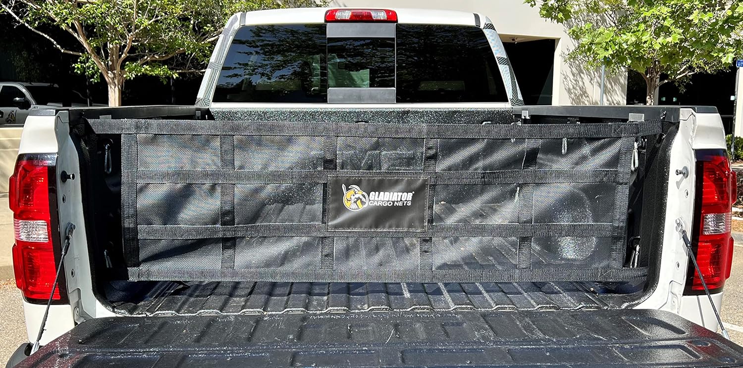 Gladiator Tailgate Net Cargo (Black, Metal Hook, Polyester/Nylon, 54" x 17.5", Truck, SUV, Van)