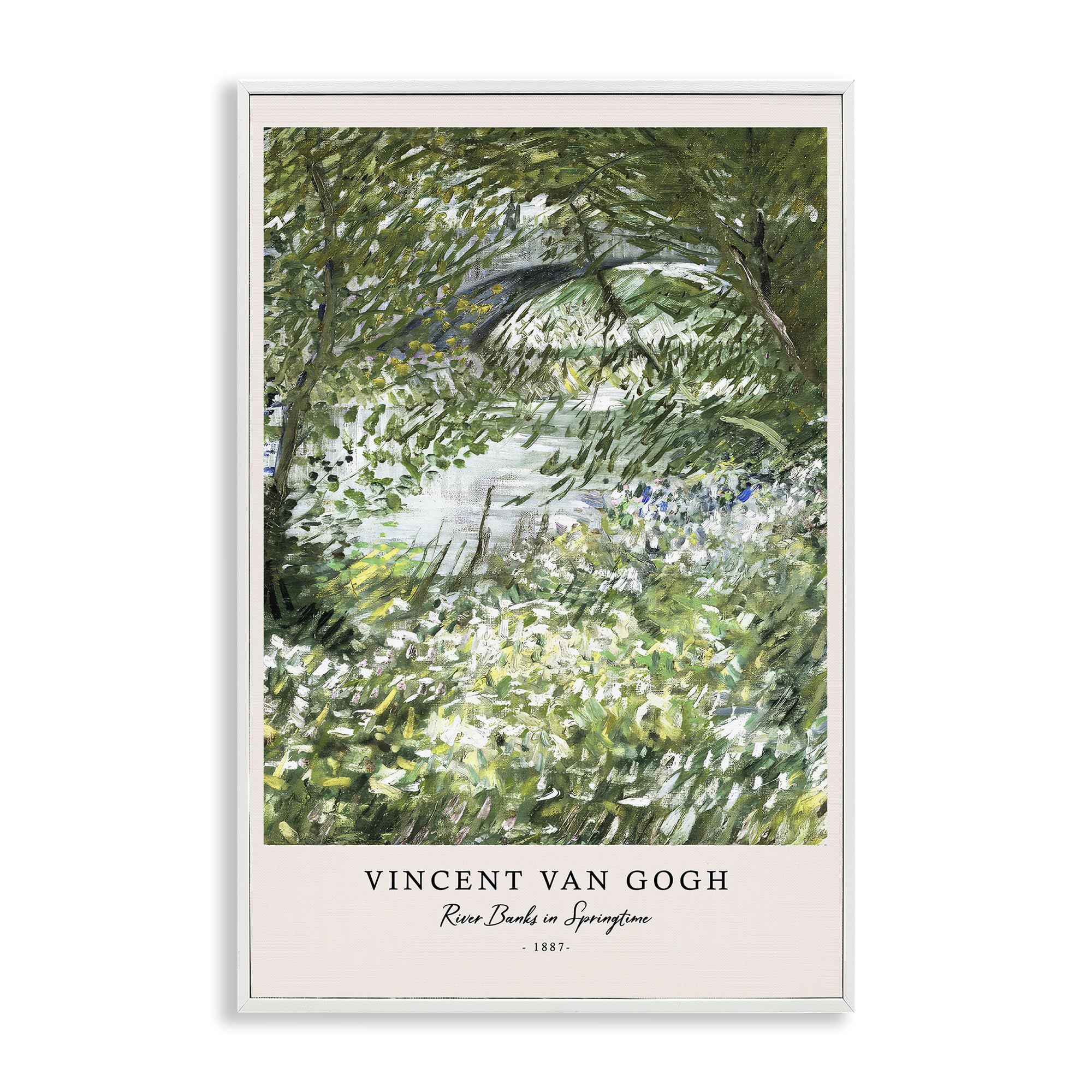 Stupell Industries Vincent Van Gogh Springtime Reflection River Banks Springtime Landscape, 16 X 24 Inch Framed Giclée Print