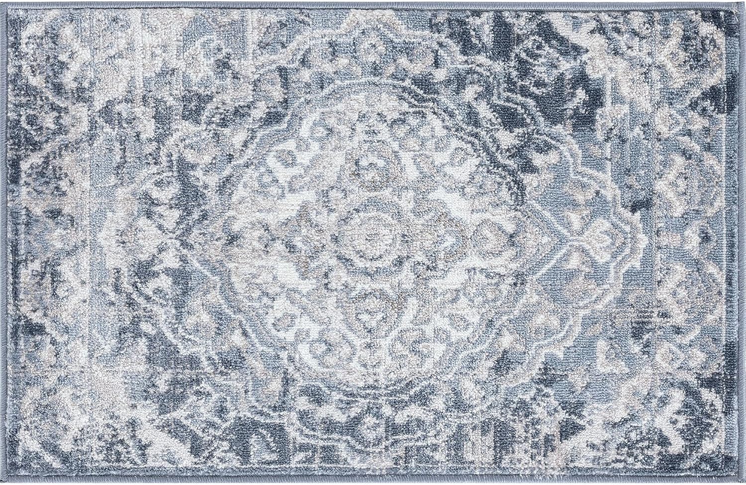 Harris Blue 2x3 Entry Rug - Indoor Front Door Rug - Small Area Rug - Kitchen Rug - Bath Rug Carpet - Alfombra - Traditional, Medallion