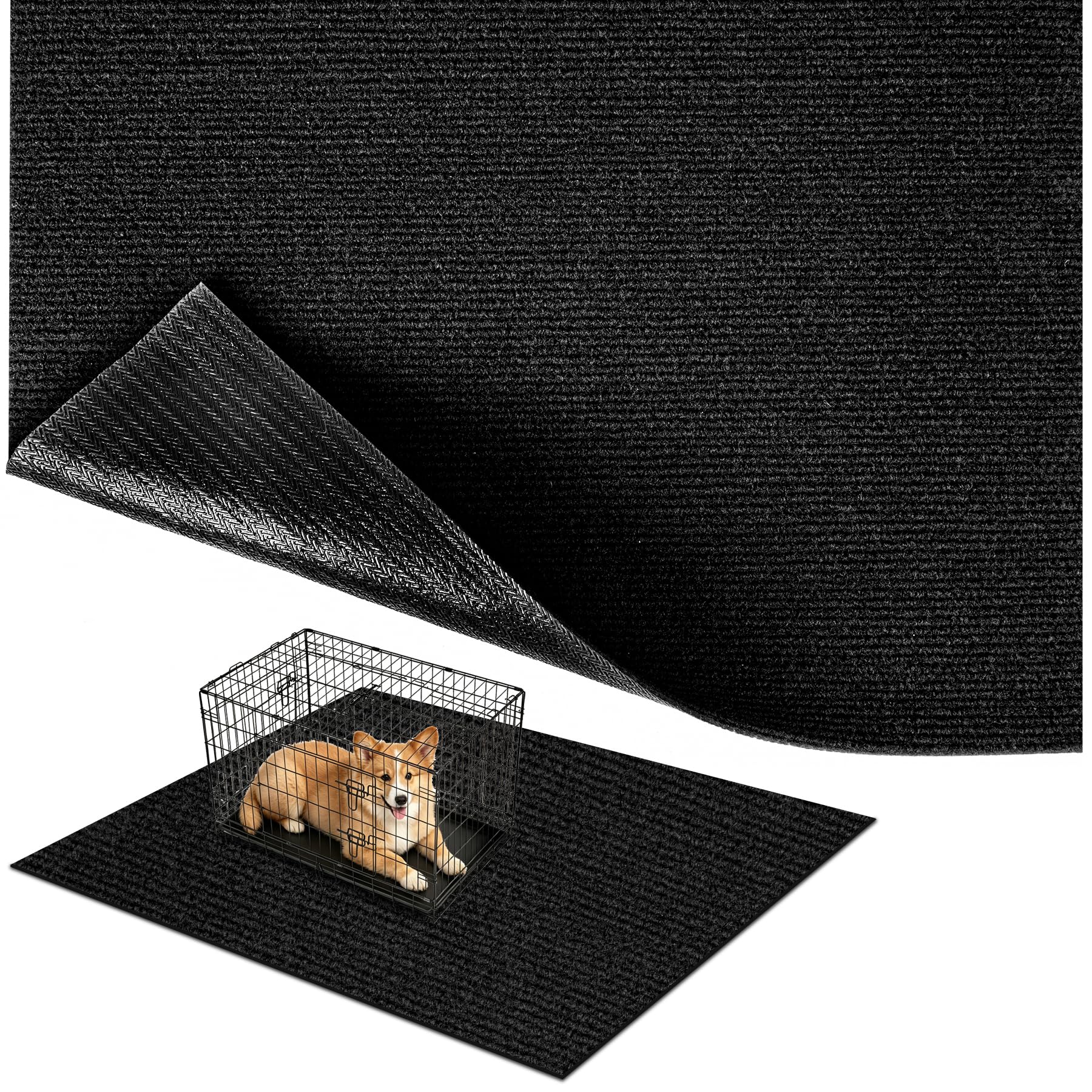Dog Crate Mat, 74" x 60" Extra Large Dog Playpen Mat, Non-Slip Kennel Mat