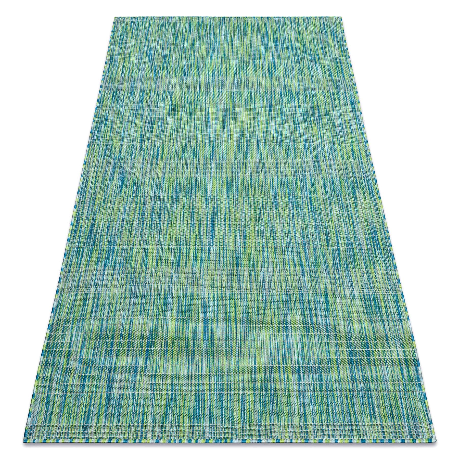 Tapis Moderne FISY SISAL de terrasse et balcon bleu pour salon d'été chaleureux
