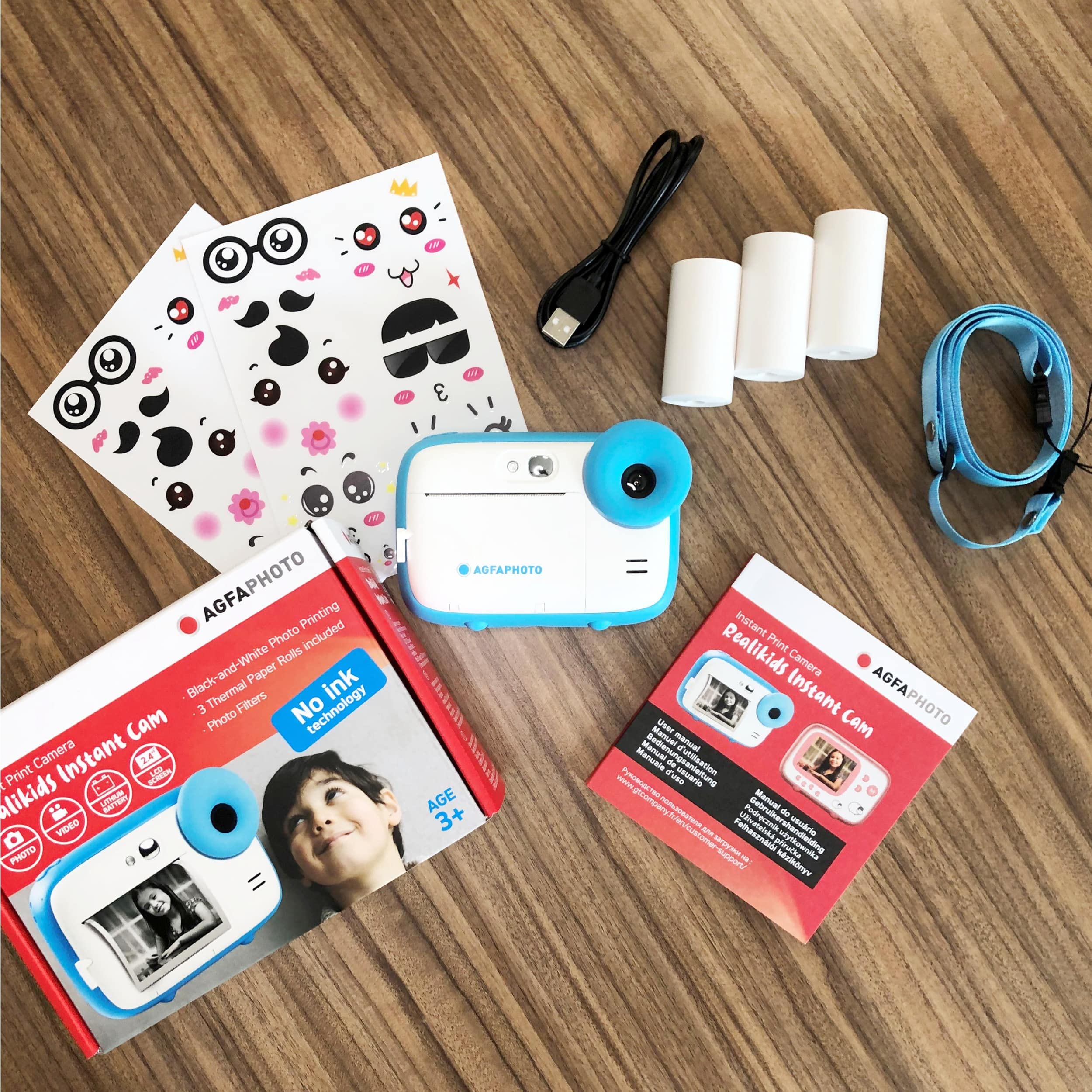 AGFAPHOTO Realikids Instant Cam Bleu - Appareil Photo pour Enfant