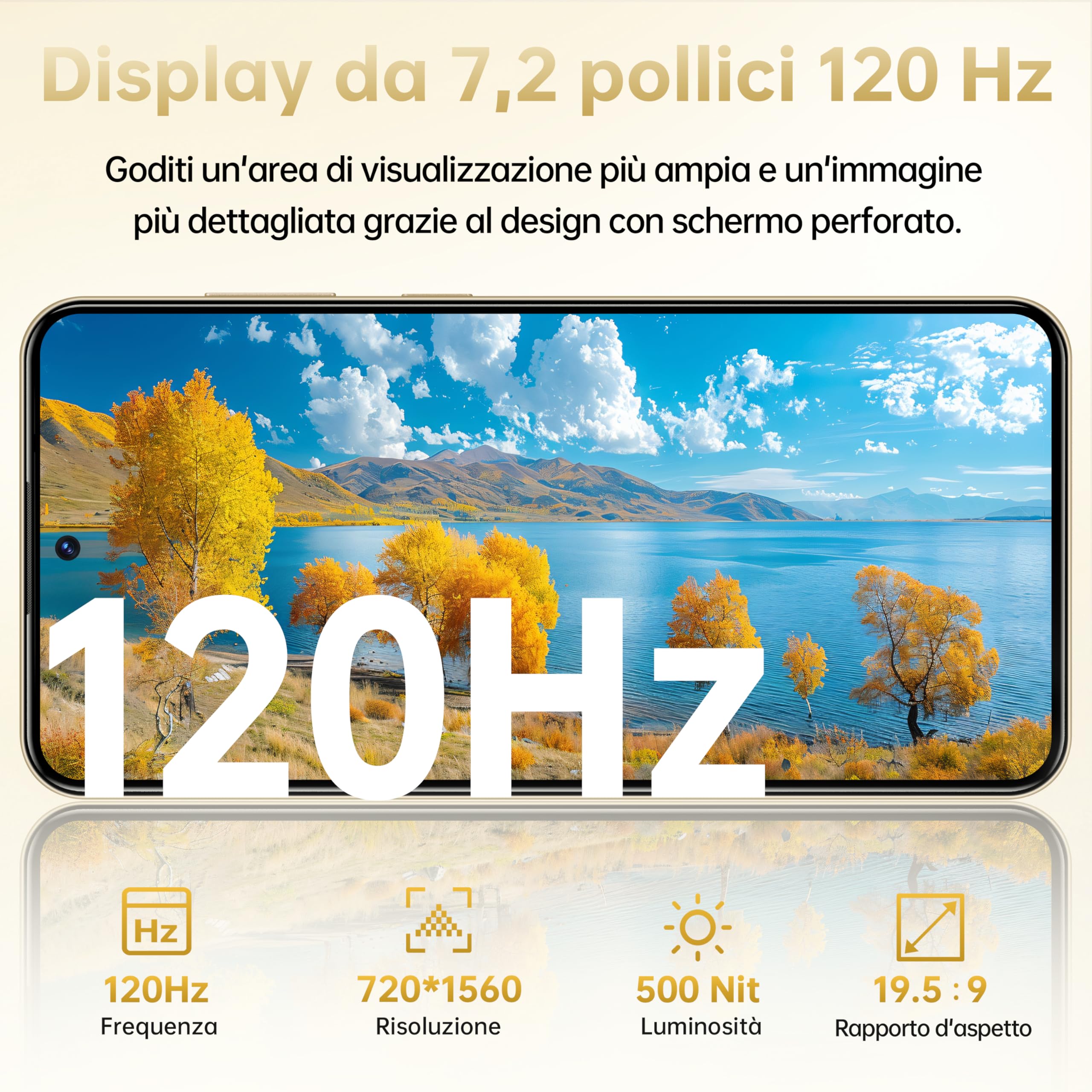 OUKITEL C68 PLUS Smartphone Android - 7.2"HD+ 120Hz Schermo Grande & 1.81" Schermo Posteriore, 24GB RAM+256GB ROM/1TB Telefono Cellulare, 64MP+8MP,6000mAh Cellulari,Dual SIM 4G/Face ID/Fingerprint/NFC