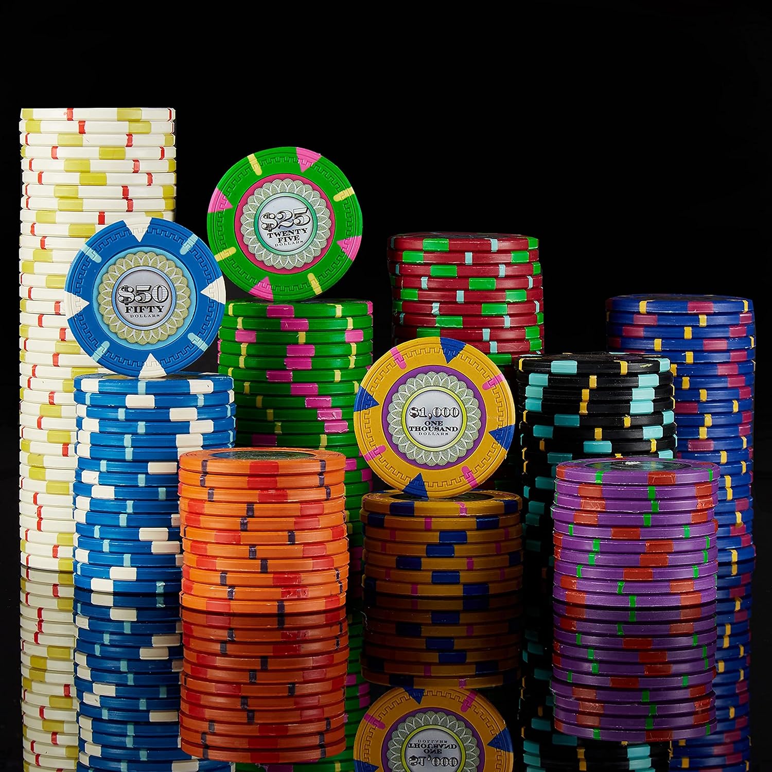 Claysmith Gaming 1000-Count 'The Mint' Poker Chip Set in Acrylic Case, 13.5gm