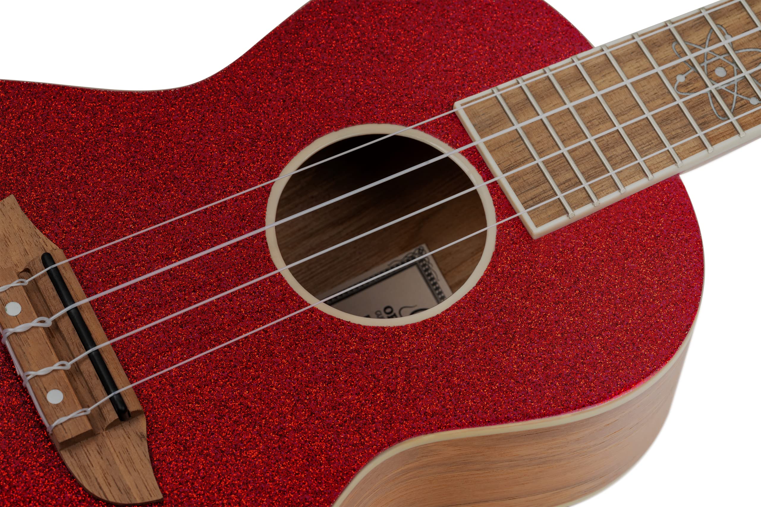 Ortega Guitars Ukulélé Concert Acoustique – Série Element – Housse Incluse – Épicéa, Rouge (RUEL-MRD)
