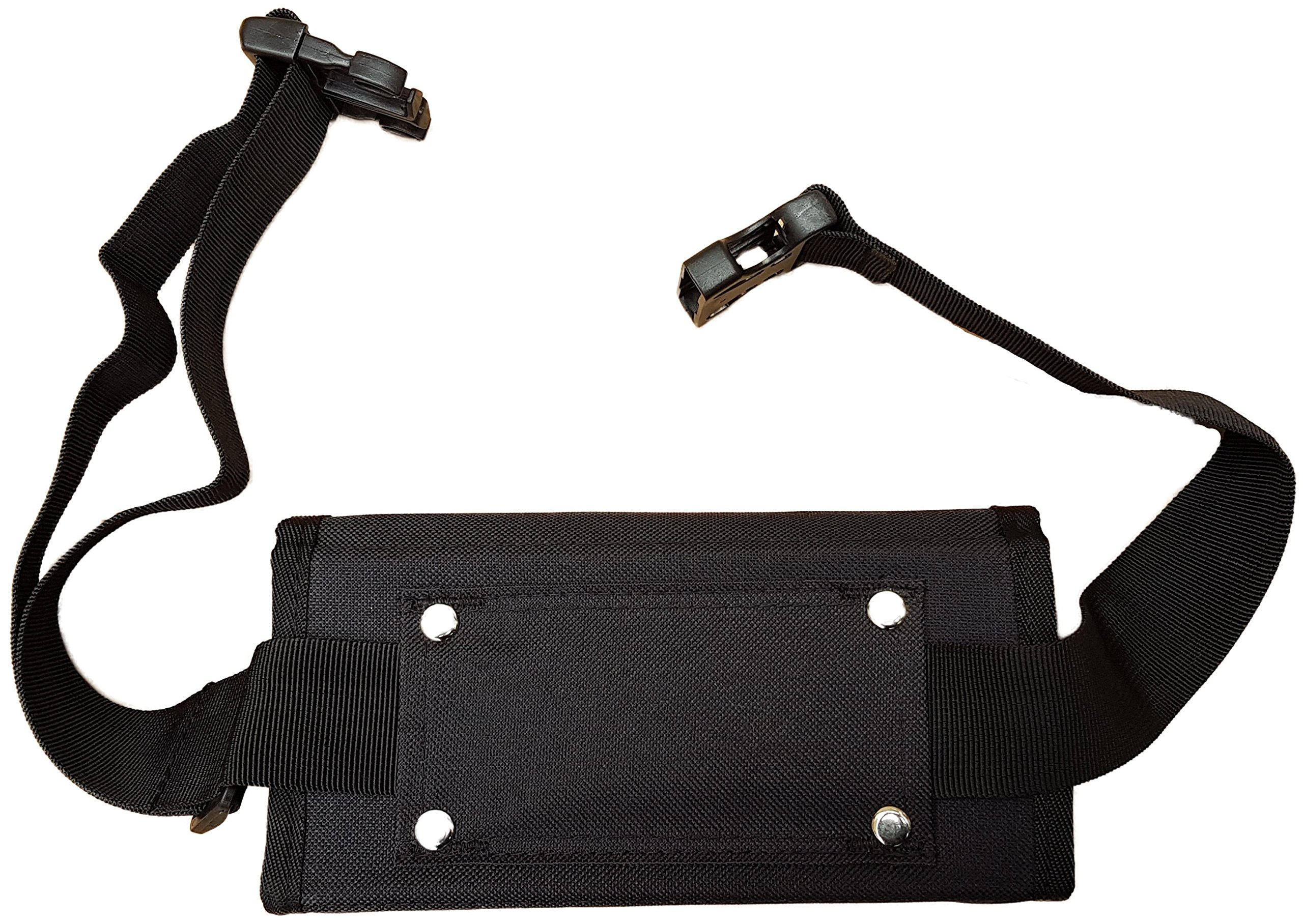 Riñonera de Camarero de Lona Negra, Monedero de Camarero,1 Bolsillo Zip Interior, Vendido sin Dispensador/Distribuidor/Clasificador de Moneda, Cierre Magnético