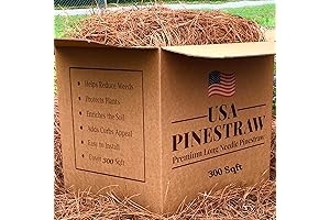 USA Pine Straw: Premium Pine Needle Mulch for Landscaping (300 Sqft)