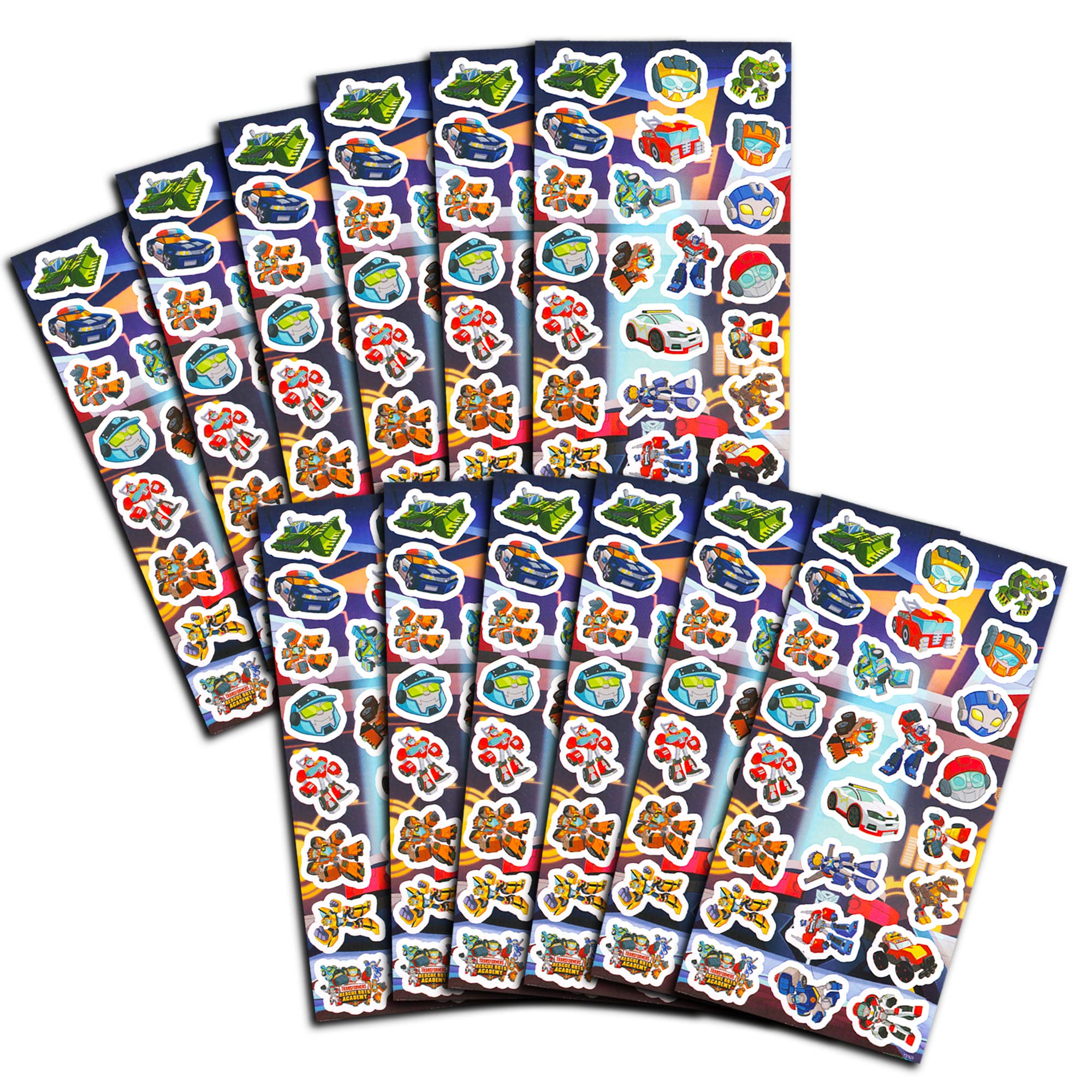 Transformers Stickers Party Favors Pack ~ Bundle Includes 300 Rescue Bots Stickers (12 Sticker Sheets)F