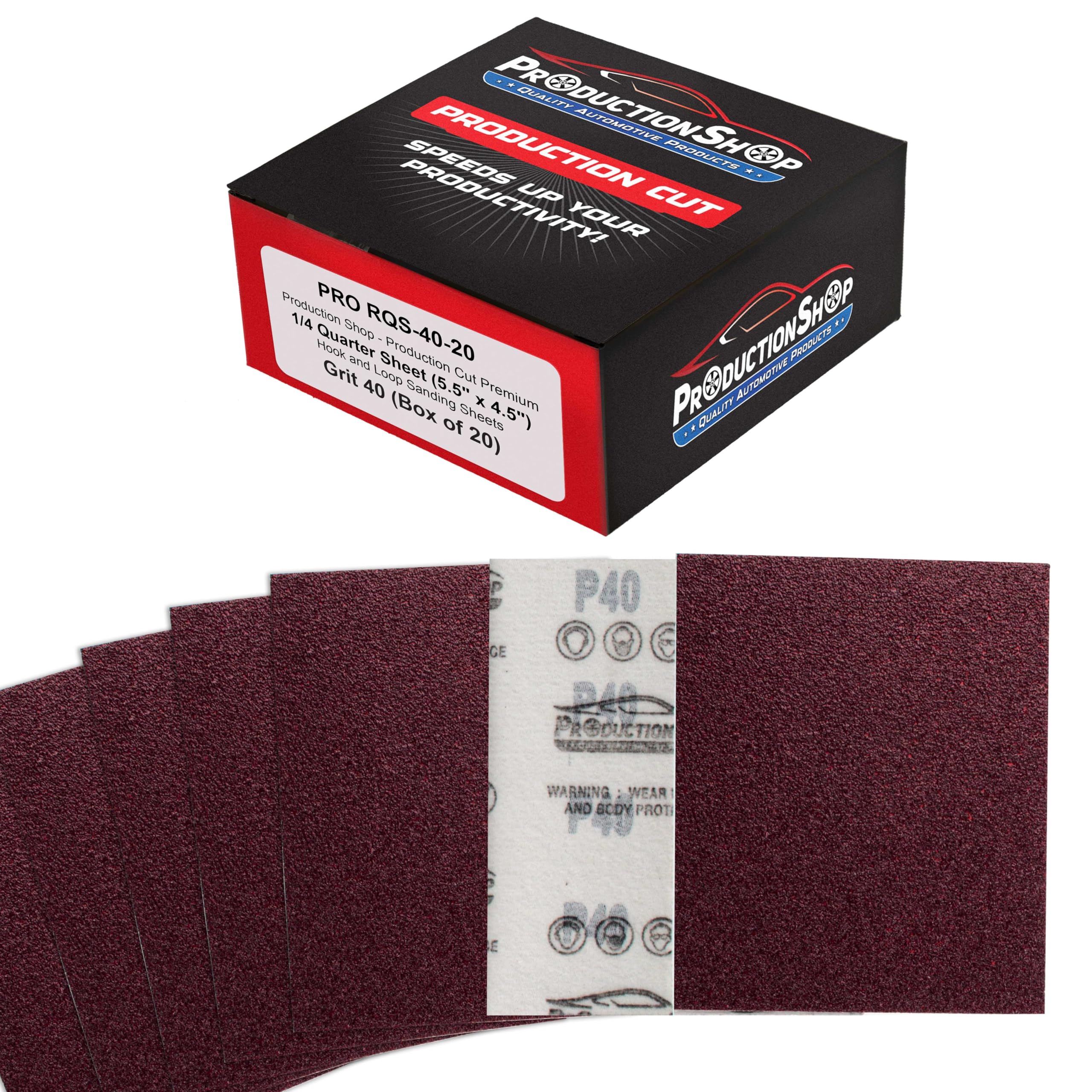 Lot De 50 Feuilles Abrasives 1/4 BAOSTC 11,4x14,9 Cm - Assortiment Grains 60/80/120/180/240 - Pour Bois, Métal, Peinture