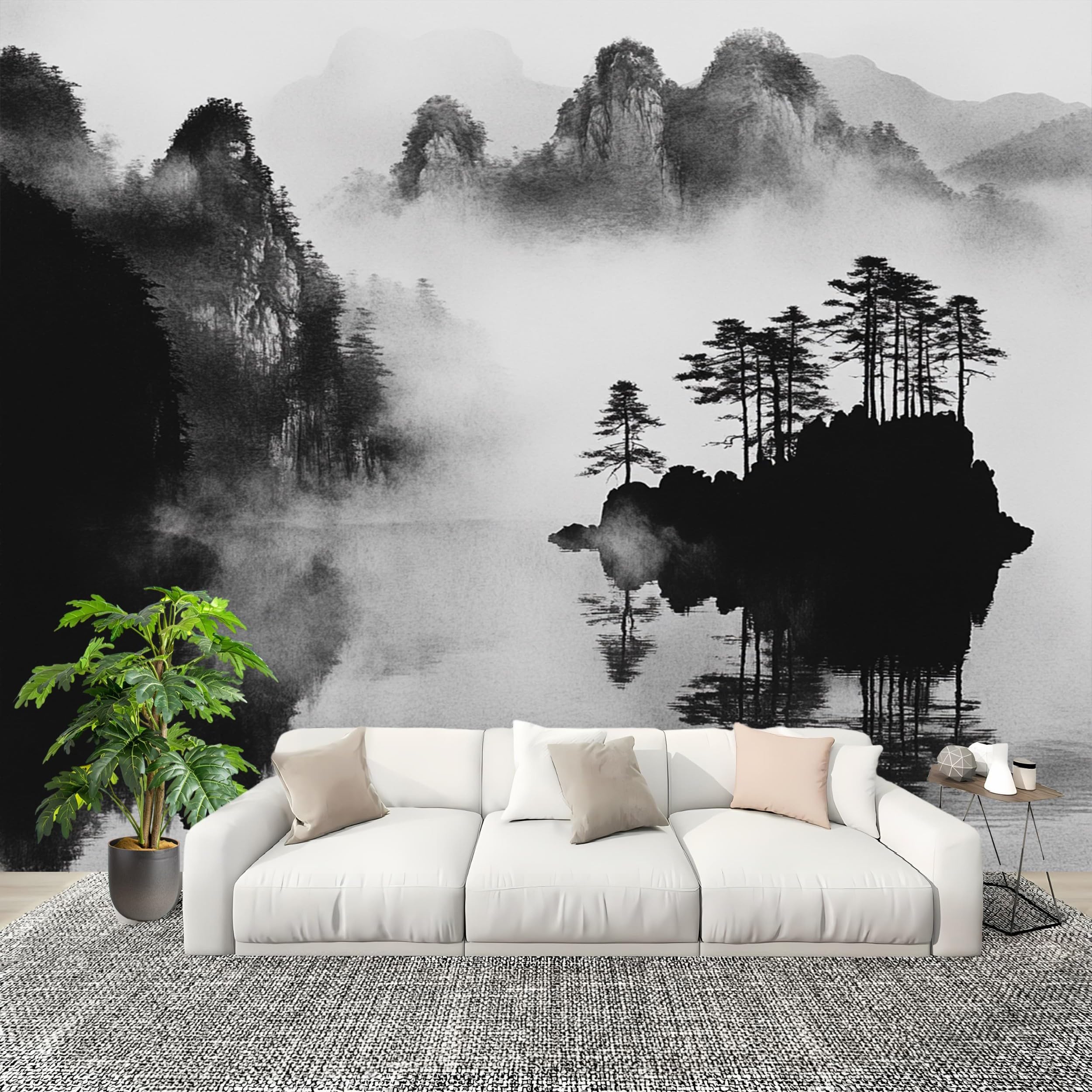 Décoration Murale Papier Peint Intissé Gris Grand Panoramique