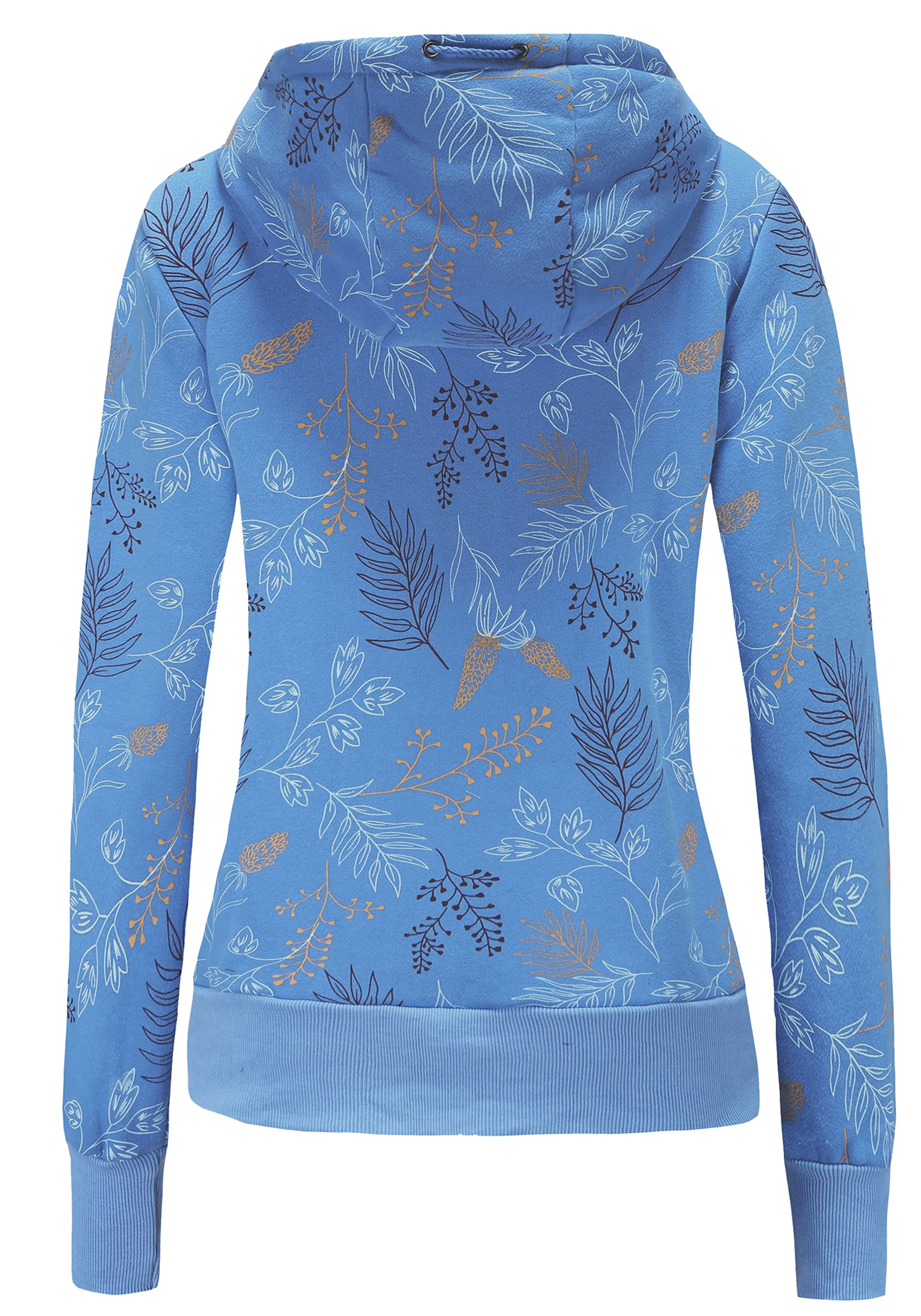 TrendiMax Sudadera Mujer con Capucha Otoño Invierno Sudaderas con Cremallera Vintage Pulóver Hoodie Estampada Chaqueta Deportivo