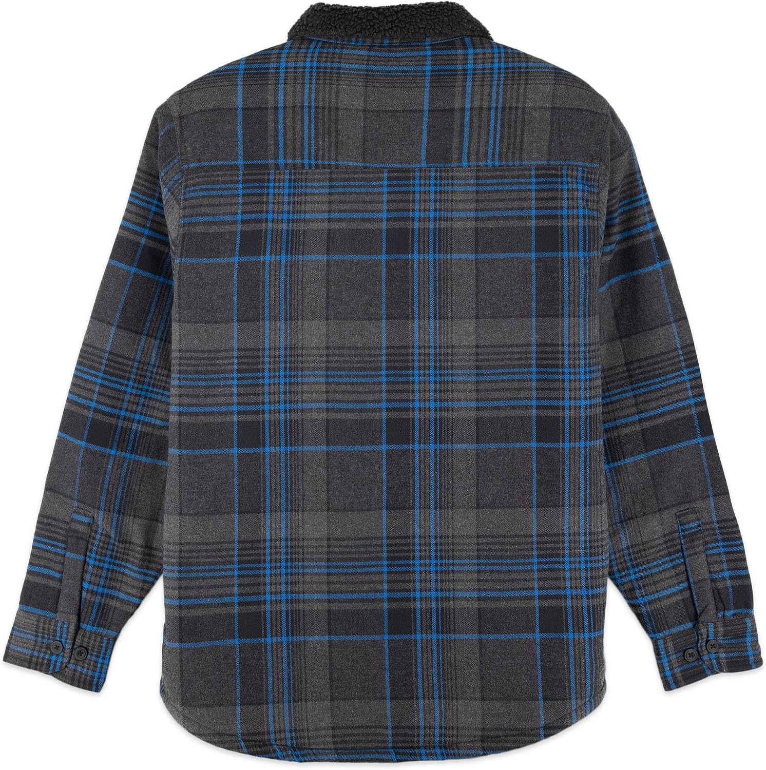 The American Outdoorsman Flannel Shirt Jacket with Sherpa Fleece Lining & Faux Sheepskin Collar - Winter Flannel Jacket
