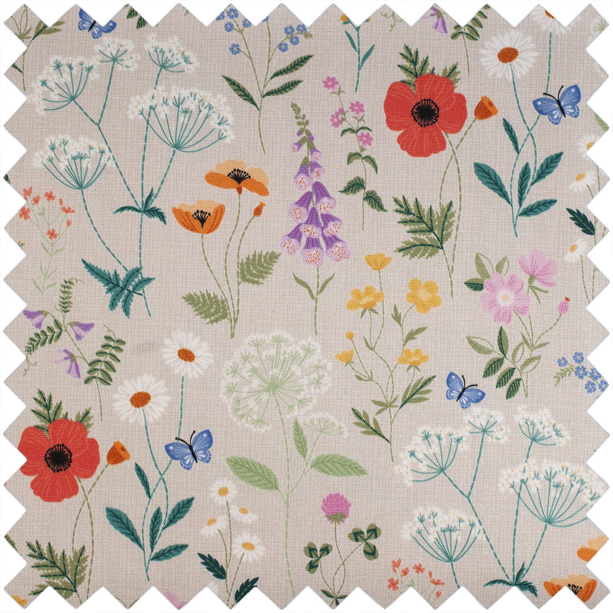 Hobby Gift Nähkästchen groß, Weidenkorb mit zwei Deckeln, Wildblumen