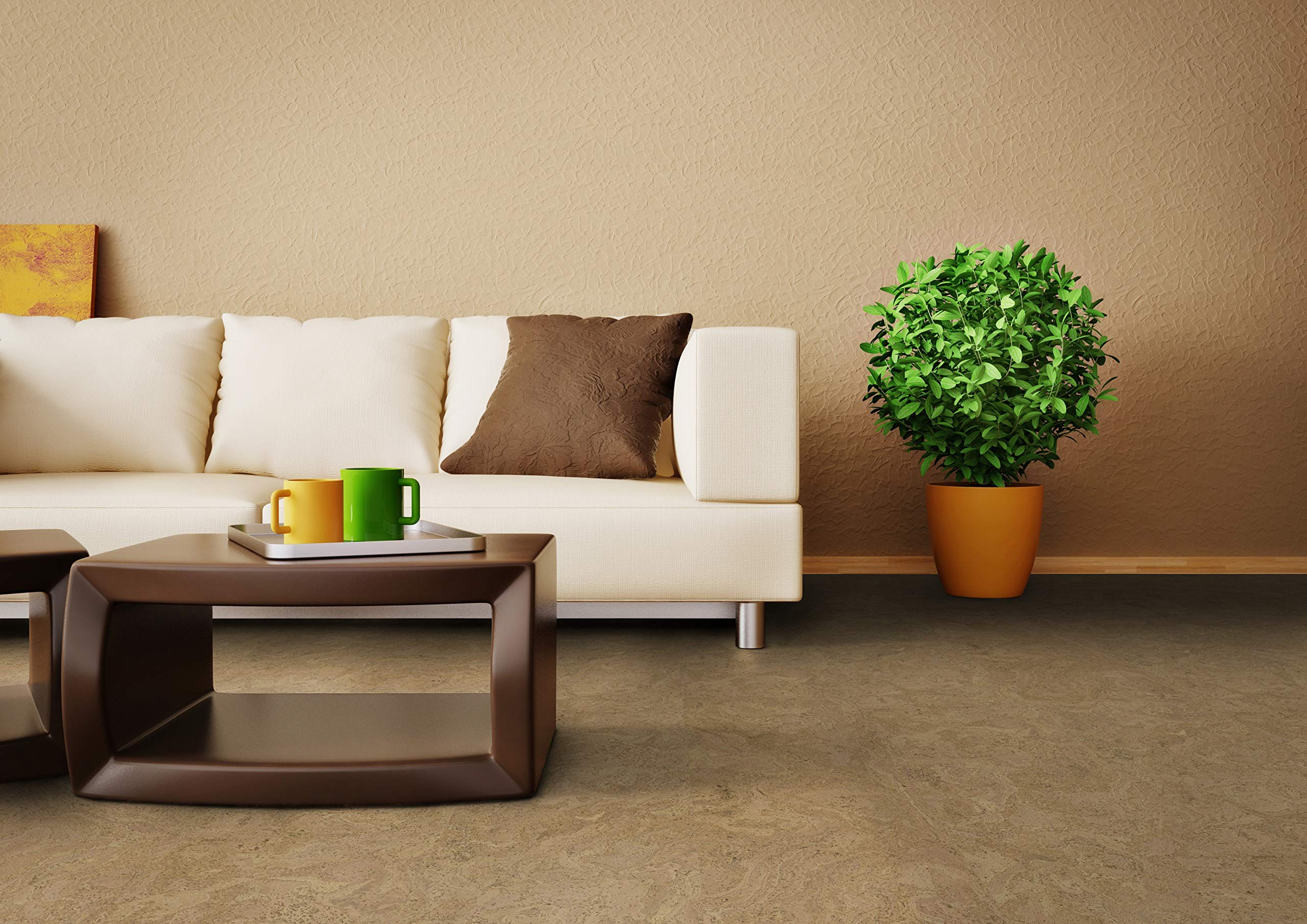 1 Paket (1,95m²) Korkboden zum klicken, Korkboden mit Trittschalldämmung, Korkboden endversiegelt, Korkfertigparkett, Kork-Fußboden, Korkboden verlegefertig, Korkklickboden - Libra natur