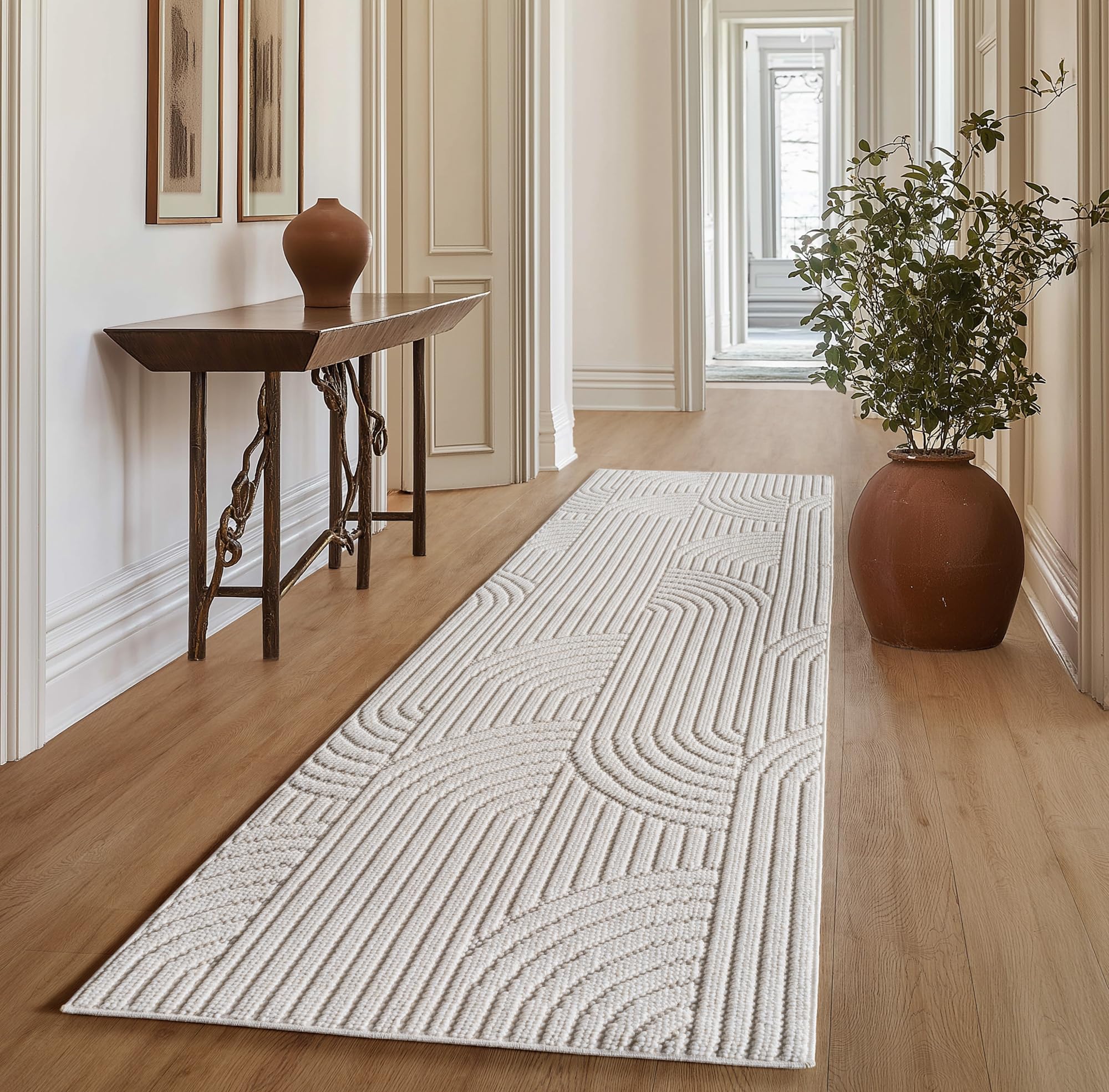 SIMPEX Teppich Bouclé Schlingenflor Skandi Stil Modern Superweich Robust Pflegeleicht für Wohnzimmer Sofabereich Esszimmer Schlafzimmer Küche