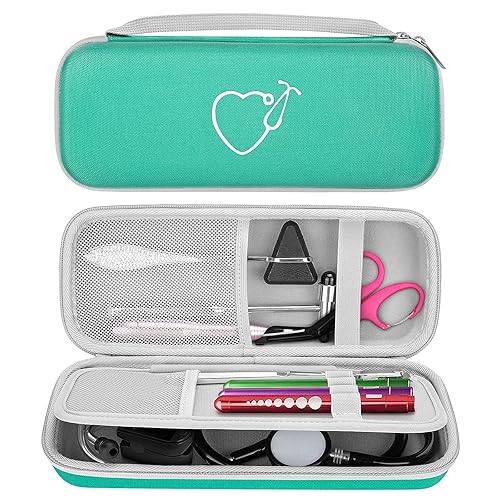 Yinke Funda para estetoscopio 3M Littmann Classic IIILightweight II S.E.Cardiology IV, organizador duro de regalo de enfermera, bolsa de