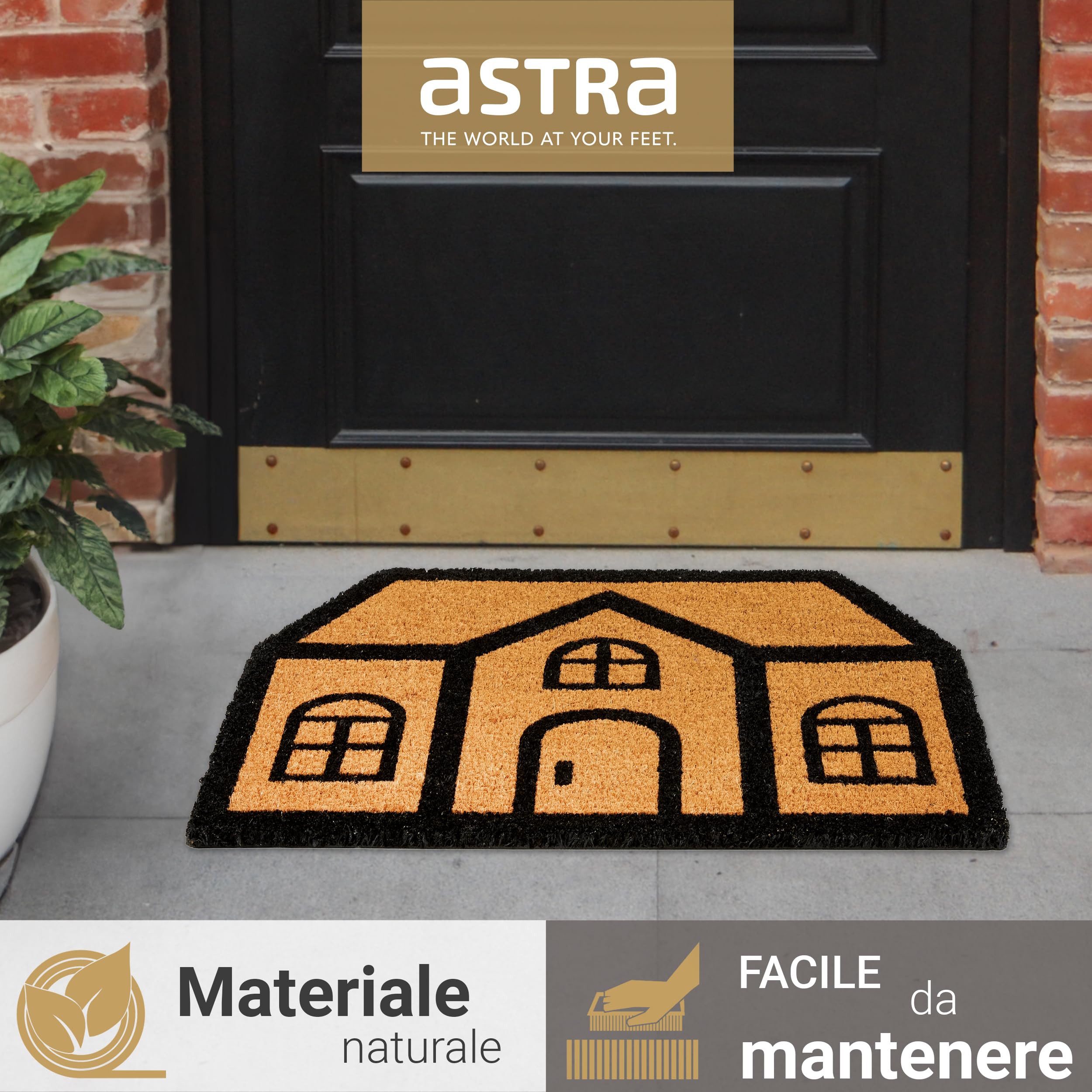 Zerbino Esterno In Fibra Di Cocco Astra, Set Da 2, 40x60 Cm, Semicircolare, Antibatterico, Resistente Alle Intemperie, Trappola Per Sporco - 5