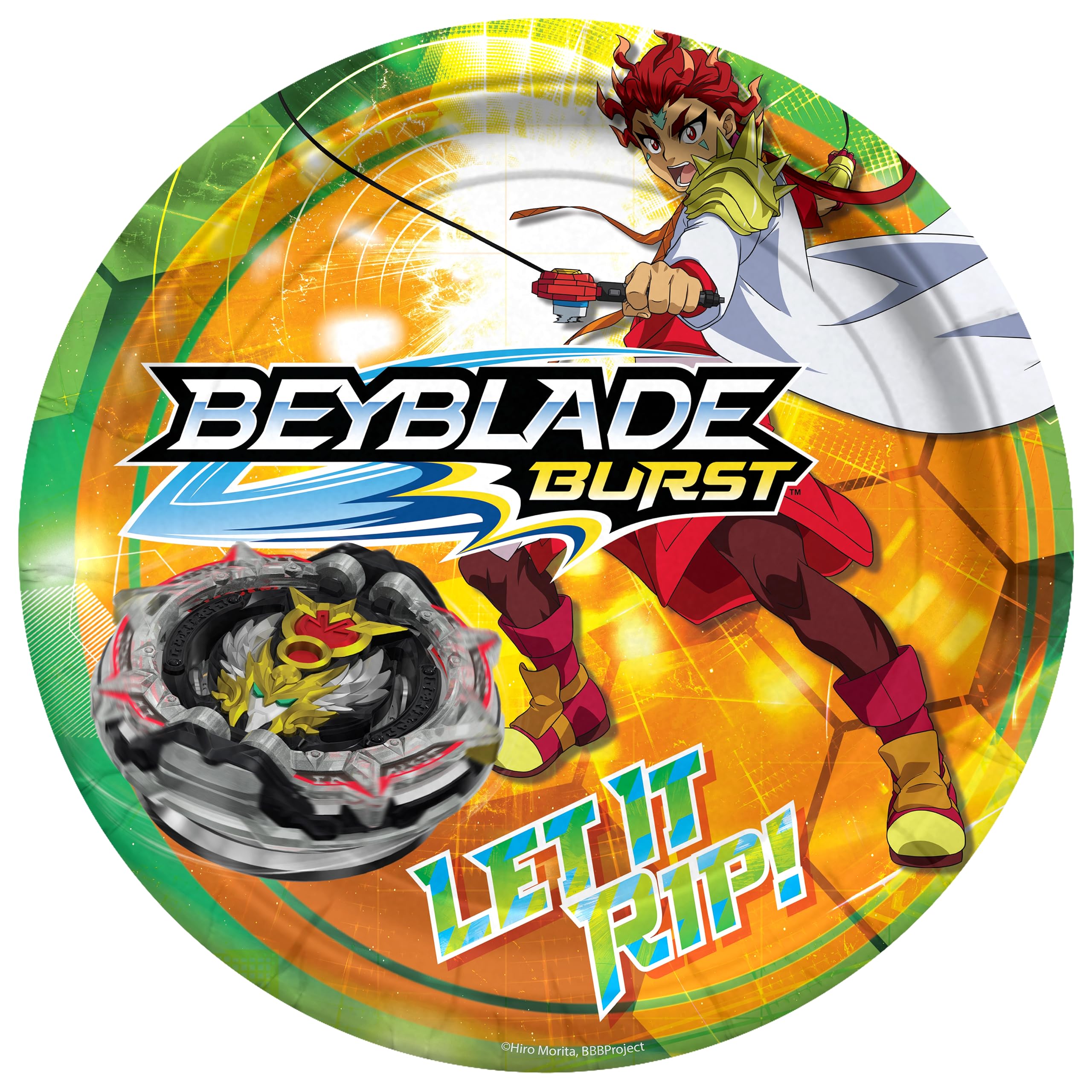 Treasures Gifted Officially Licensed BEYBLADE BURST Party Supplies - 7in Dessert BEYBLADE Plates 24ct - BEYBLADE Birthday Party Supplies - BEYBLADE Party Supplies - BEYBLADE Party Plates