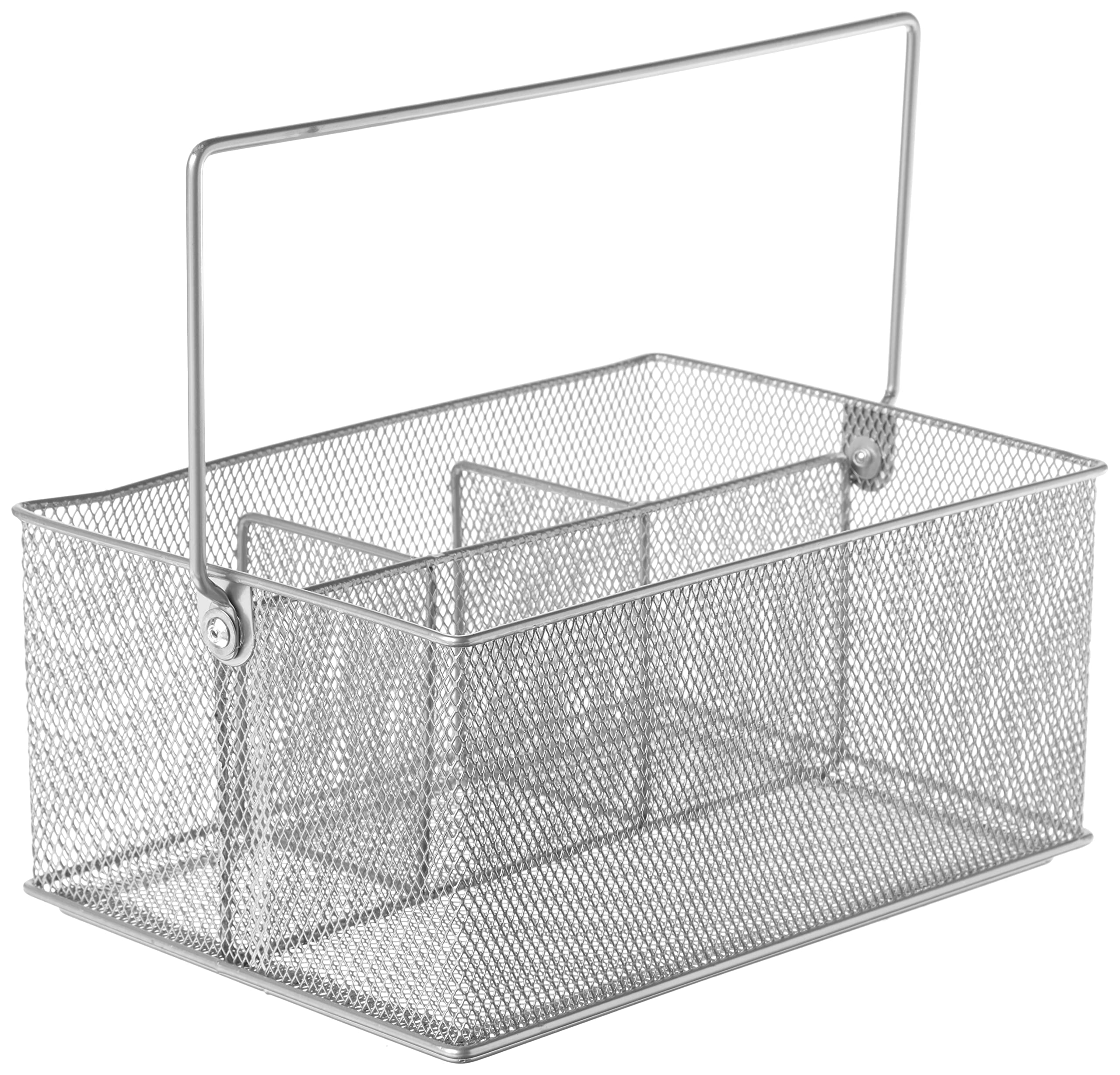 YBM HOME Mesh Silver Condiment Caddy / Kitchen Supply, Utensil, Napkin Holder (w'7 L'9.1/4 Depth 4'3/8 Inch) 1151M