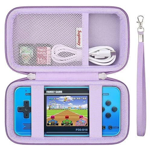 Miniatura 10 de Supmay Funda de transporte compatible con WELLST·G Juego de mano para niños, 220 videojuegos retro precargados, soporte de almacenamiento portátil