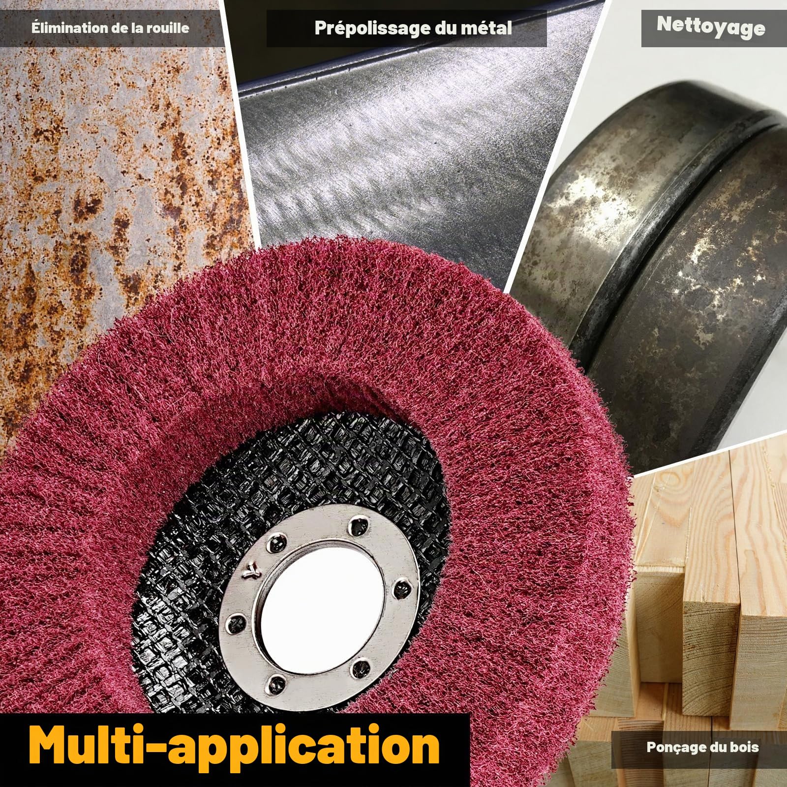 SI FANG Lot de 5 disques abrasifs 115 mm, grain 320, pour meuleuse d'angle 4,5 x 2,2 cm
