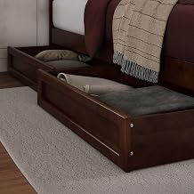 AFI, Mid-Century Modern Under Bed Storage Drawers, Queen/King/Twin XL, Walnut