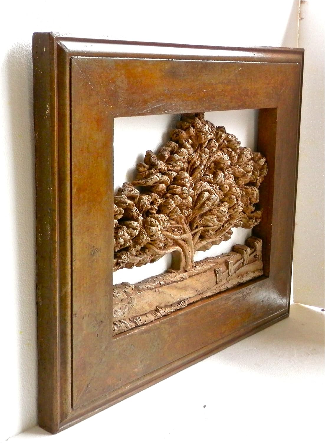 Tree of Life Home Accessories, Outdoor Wall Picture, Indoor & Outdoor Patio Decor, Stone Picture of Tree Relief, Hand Carved Sculpture, Fireplace - Table Accent, Outdoor Living Decor, Patio Decoration, Fine Art Stone Relief Plaque Hand Carved Sculpture