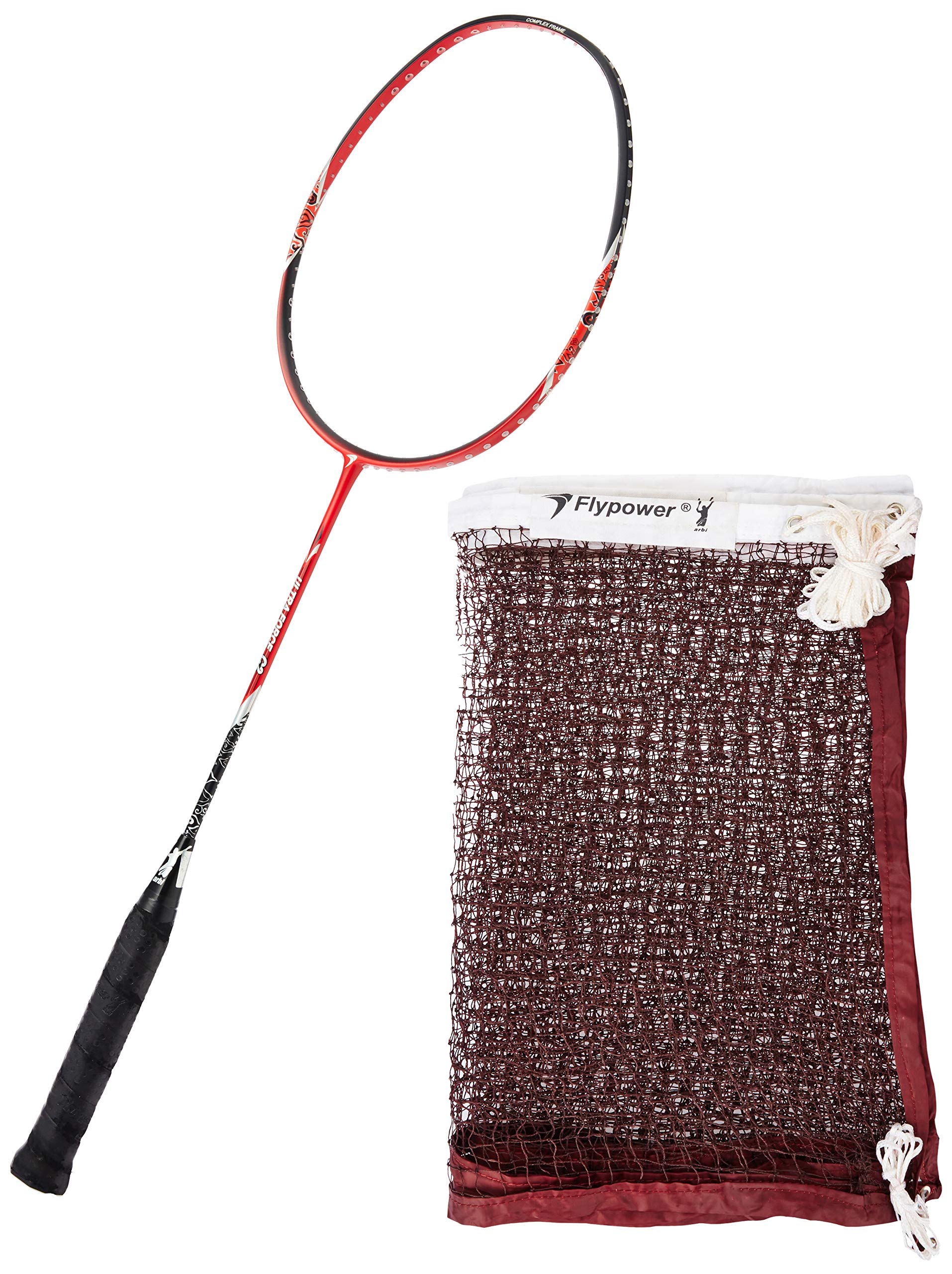 FLYPOWER Badminton Racket Ultra Force C2 with NET 650 MAHROON-picture-30