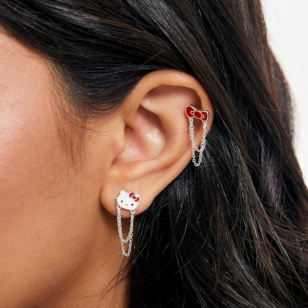 Amazon.com: Sanrio Hello Kitty Womens Mismatch Earrings