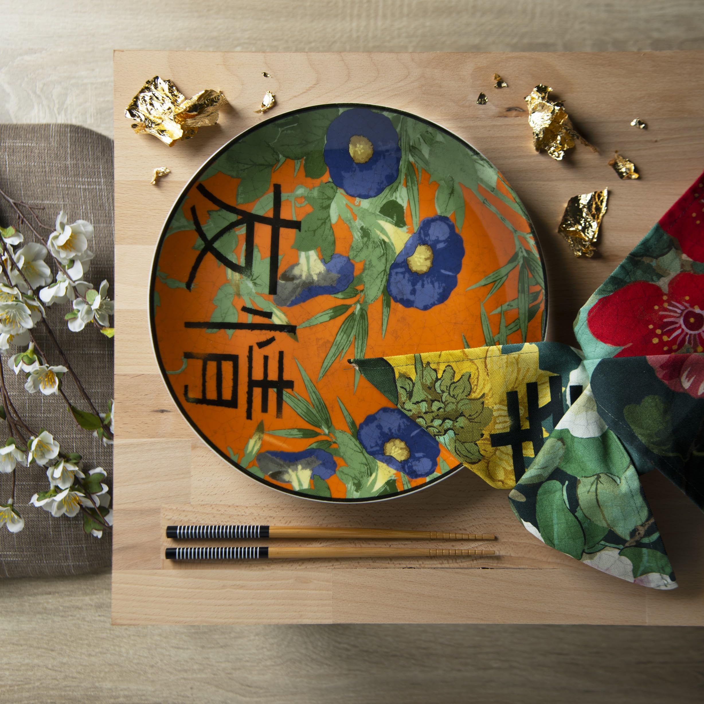 Excelsa Furisode Service de vaisselle, oriental, porcelaine/stoneware, 18 pièces
