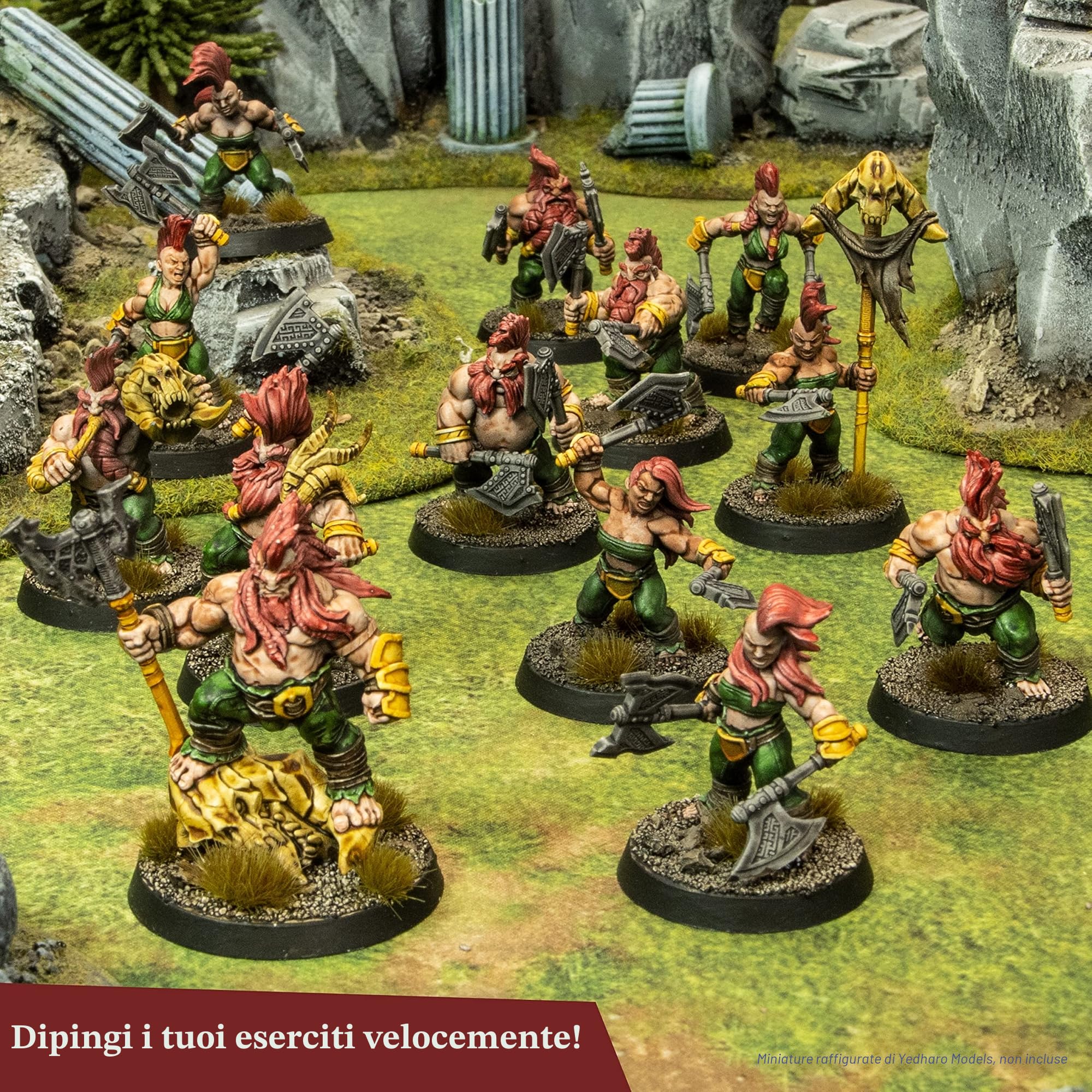 The Army Painter, Speedpaint Mega Set 2.0, 50 x 18 ml Colori Acrilici, incl. 3 metallici, 1 medium e 1 pennelli - Colori modellismo per Dnd e Warhammer 40k