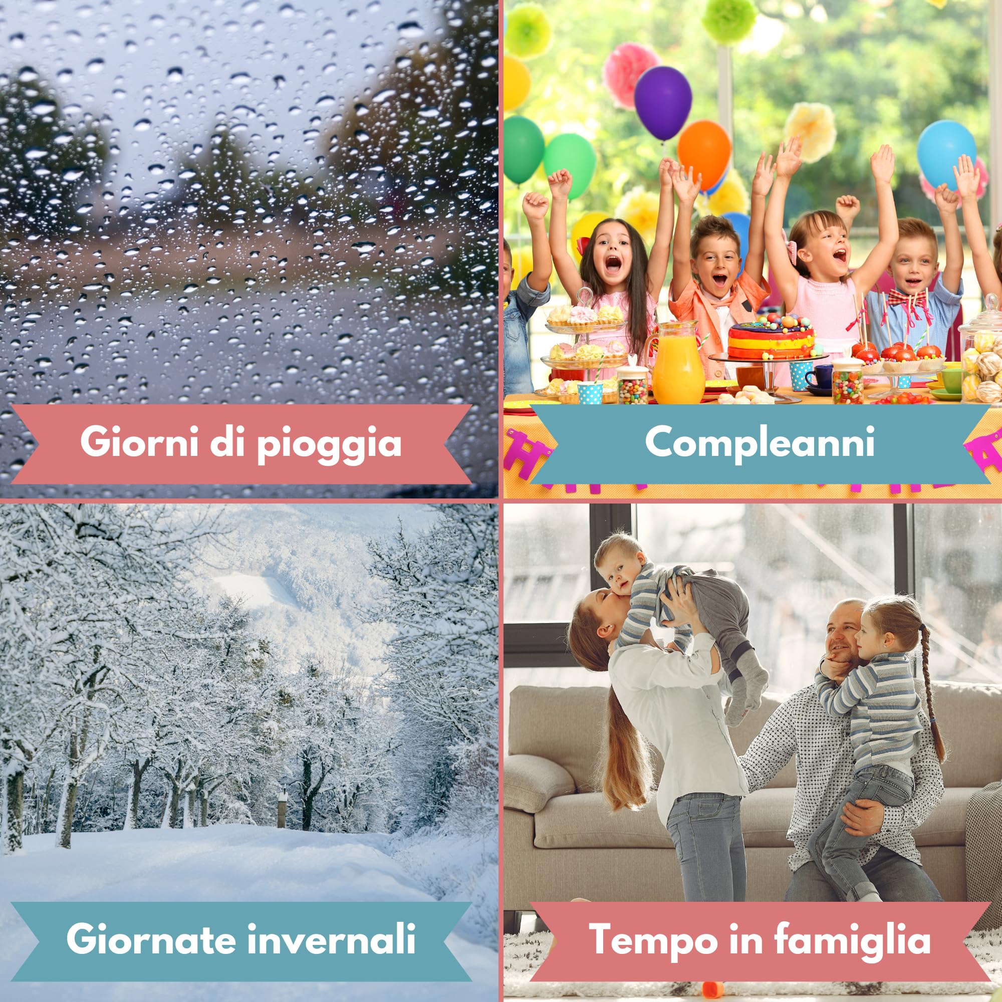 Oh Happy Games - Trovami! In Casa - 56 Carte Cerca e Trova - Gioco Educativo Montessori da 2 Anni - Gioco Bambini Interno Senza Schermi - Regalo Educativo Pioggia