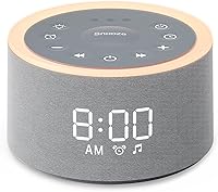 Dreamegg D1+ White Noise Sound Machine & Alarm Clock: 29 Soothing Sounds, Dimmable Night Light, Gentle Wake-Up for Adults & Baby Sleep
