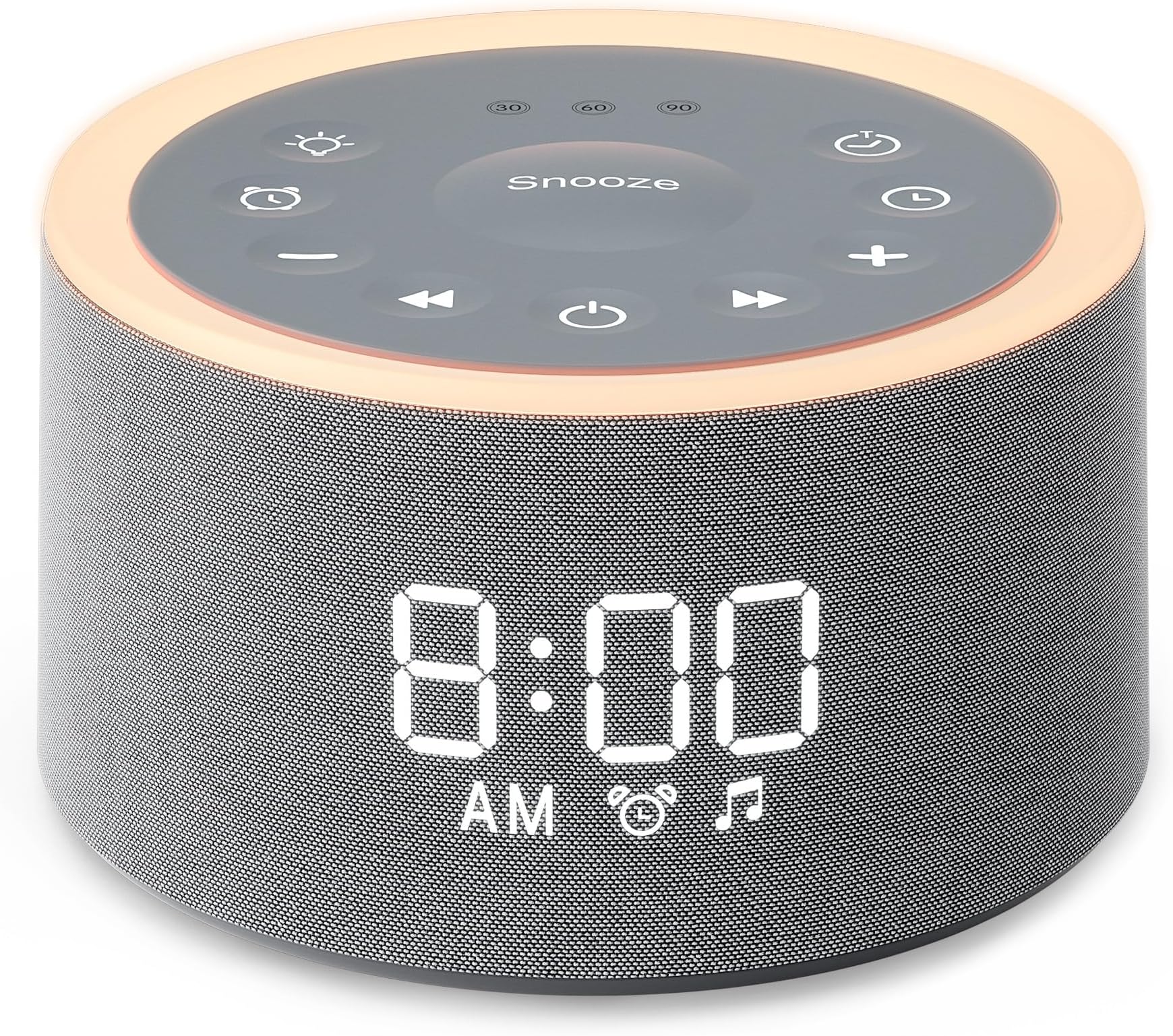 Dreamegg White Noise Machine, D1+ White Noise Machine with Nursery Night Light 29 Soothing Sounds, Sound Machine Alarm Clock with 6 Wake Up Sound for Adults Baby, 0-100% Dimmable Display, Snooze, Gift