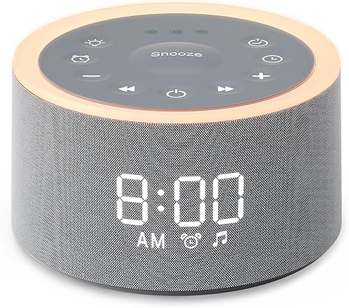 Dreamegg Máquina de sonido D1+ y reloj despertador, máquina de sonido para dormir, máquina de ruido blanco con 29 sonidos relajantes, luz nocturna,