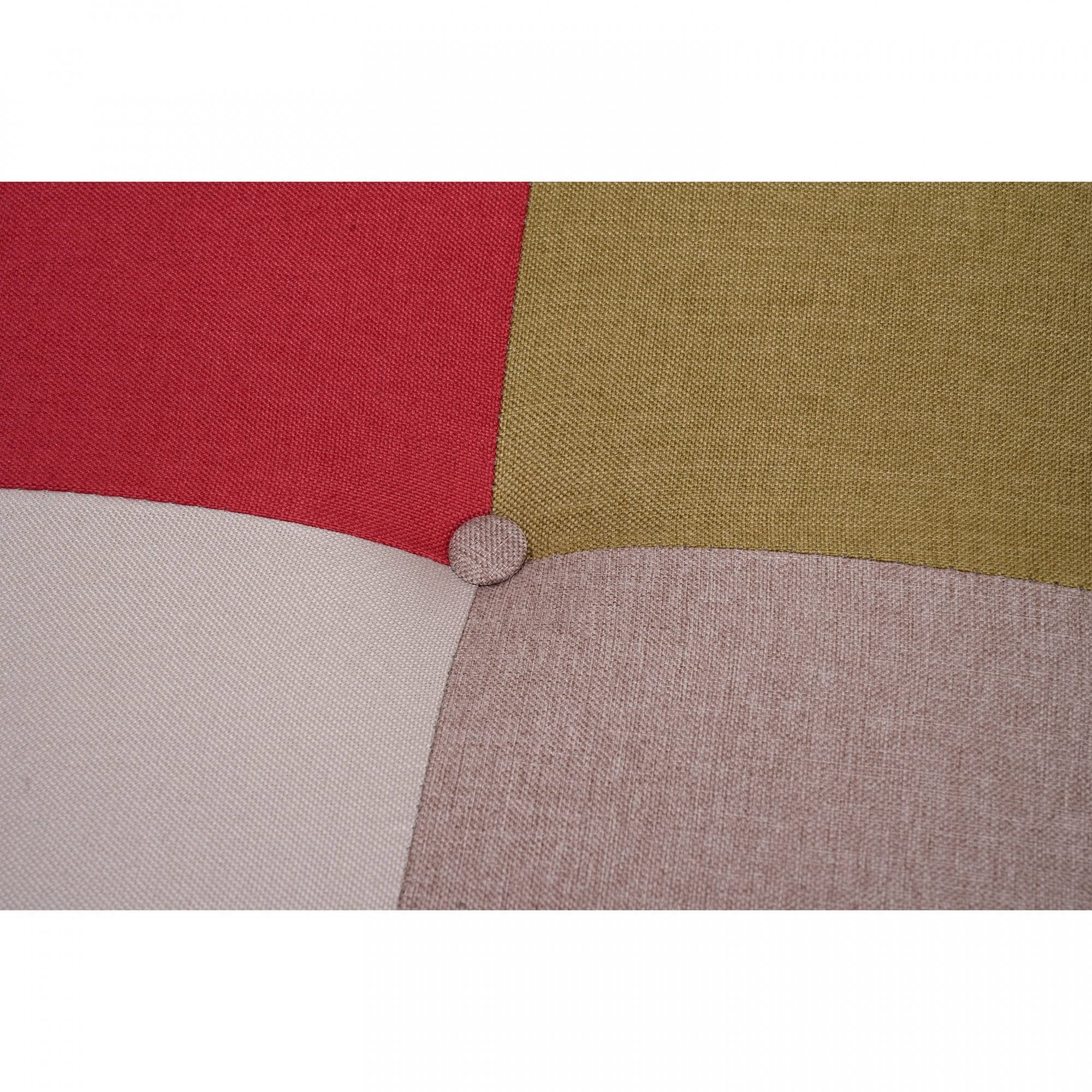 Dmora 3-Sitzer-Schlafsofa, aus gepolstertem Patchwork-Stoff, Clic-Clac-Öffnung, in ein Einzelbett umwandelbar, Made in Italy, 180x79xh76 cm, Mehrfarbig