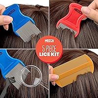 Vista 8 de Kit de 5 piezas de piojos de primera calidad, peine de dientes finos y lupa para eliminar liendres, juego completo de tratamiento completo - Peines