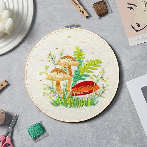 Miniatura 6 de Bonroy Juego de 4 juegos de bordado para principiantes con instrucciones, kits de punto de cruz para adultos con patrón, kits de punto de aguja para