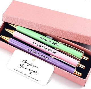 Fancy Pens Sets for Women Office Chaos Coordinator Gifts for Friends Boss Gifts for Women Cute Pen Set Coworker Daughter Motivational Gift Colleges Positive Encourage Graduation Gift