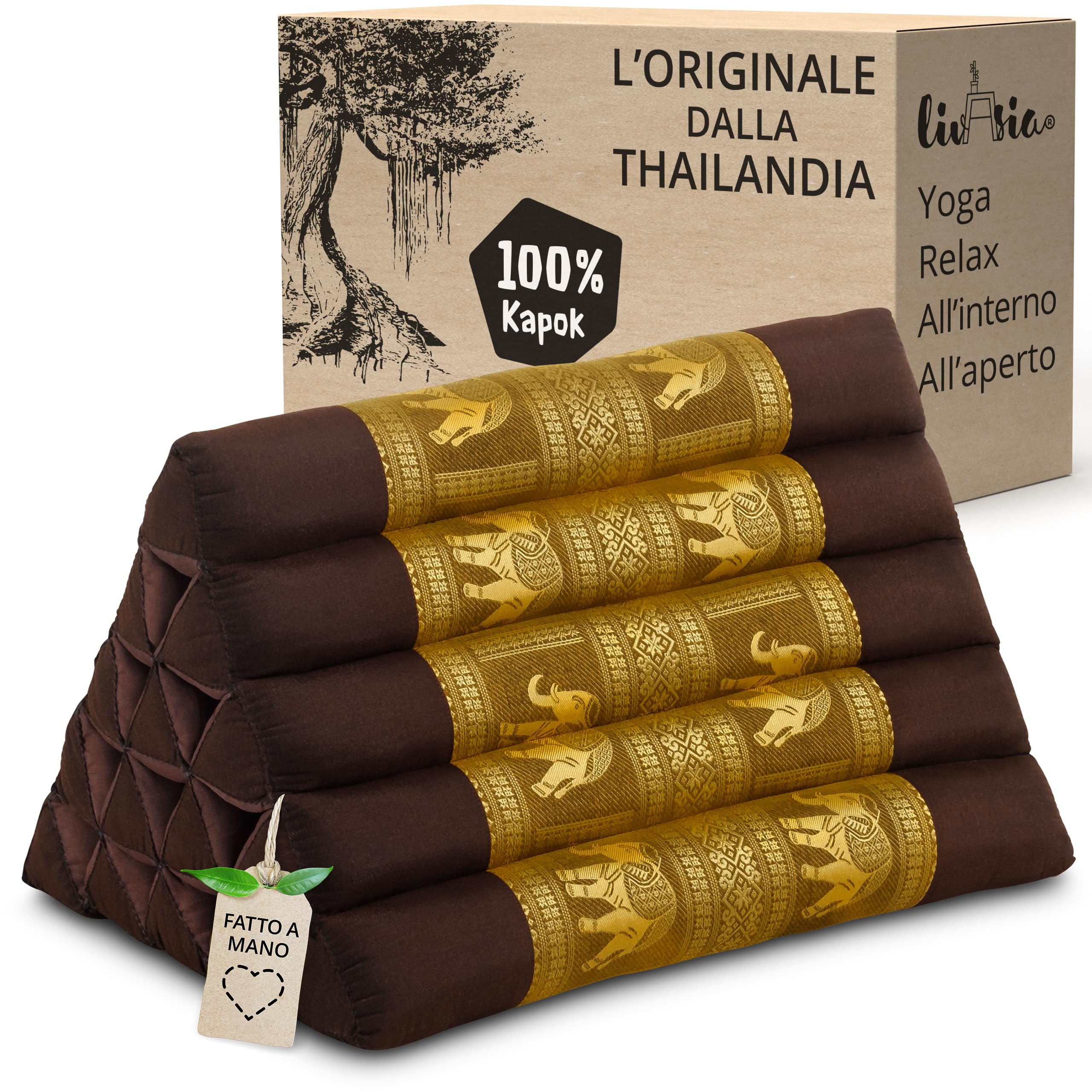 Cuscino Thai In Kapok 190x80cm | 3 Segmenti Pieghevole | Naturale E Traspirante | Per Meditazione E Relax - Foto 8