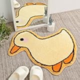 TRUEDAYS Bathroom Rug Cute Bath Mat Duck Shaped Small Rug Non Slip Bathtub Mat and Absorbent Shower Mat Washable Plush Luxury Mat