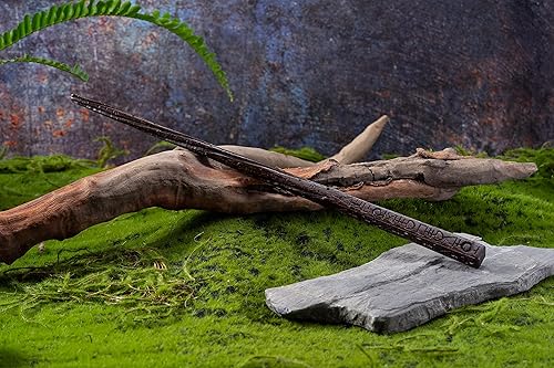 Miniatura 62 de Varita mágica doble para mago, varita mágica de madera real, varita mágica coleccionable (S9)