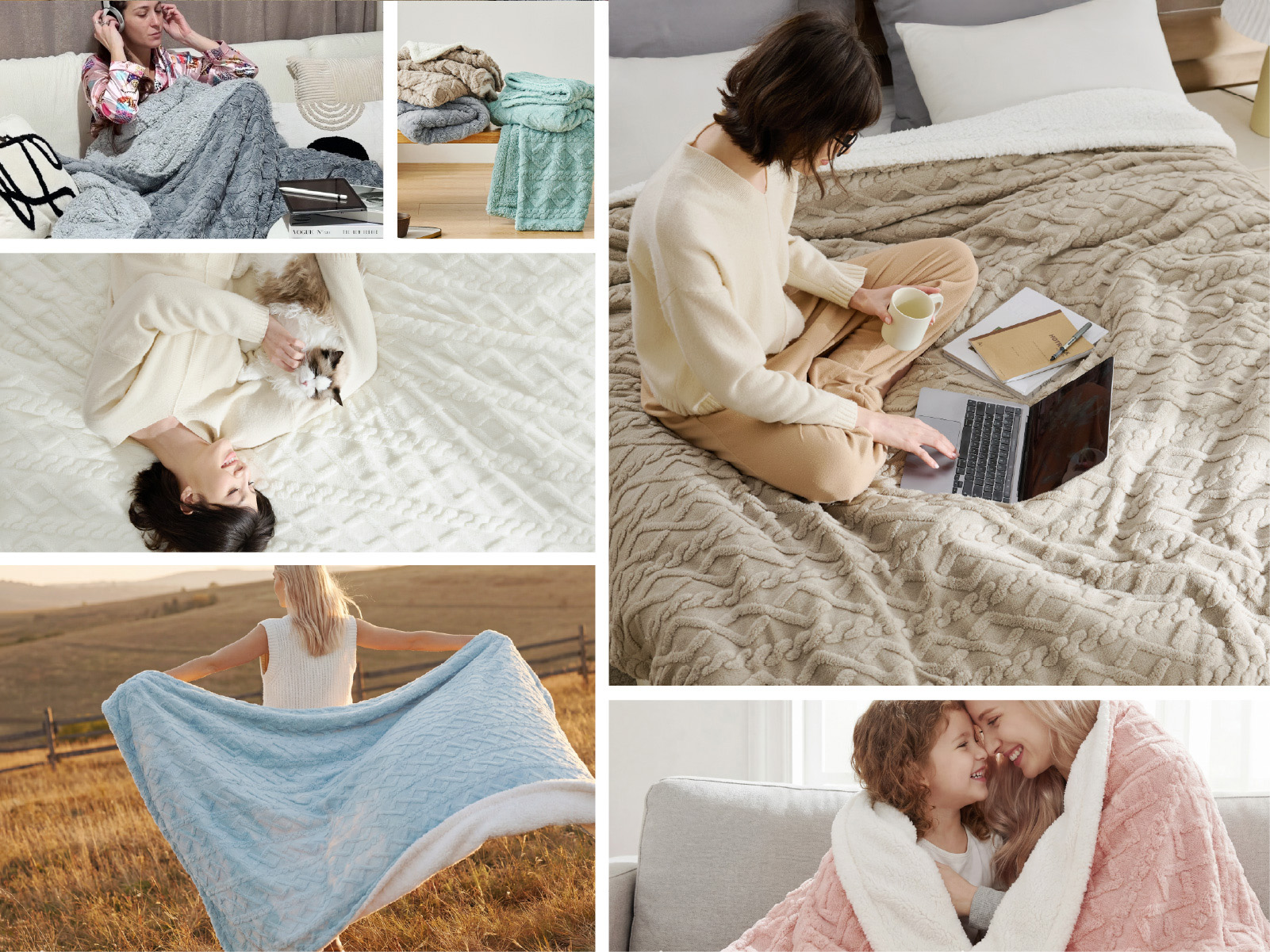 Bedsure Gentlesoft Sherpa Fleece Throw Blanket for Couch - Fluffy & Cozy Cable Jacquard Tufted Throw Gifts for Women and Decor, Thick and Warm Blankets for Winter, Grey, 50x60 Inches