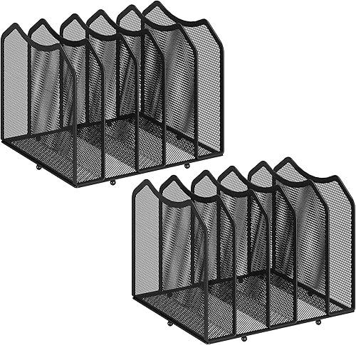 Simple Trending - Organizador de archivos de escritorio de malla para escritorio, estantería de 5 secciones para escritorio, oficina en casa, color