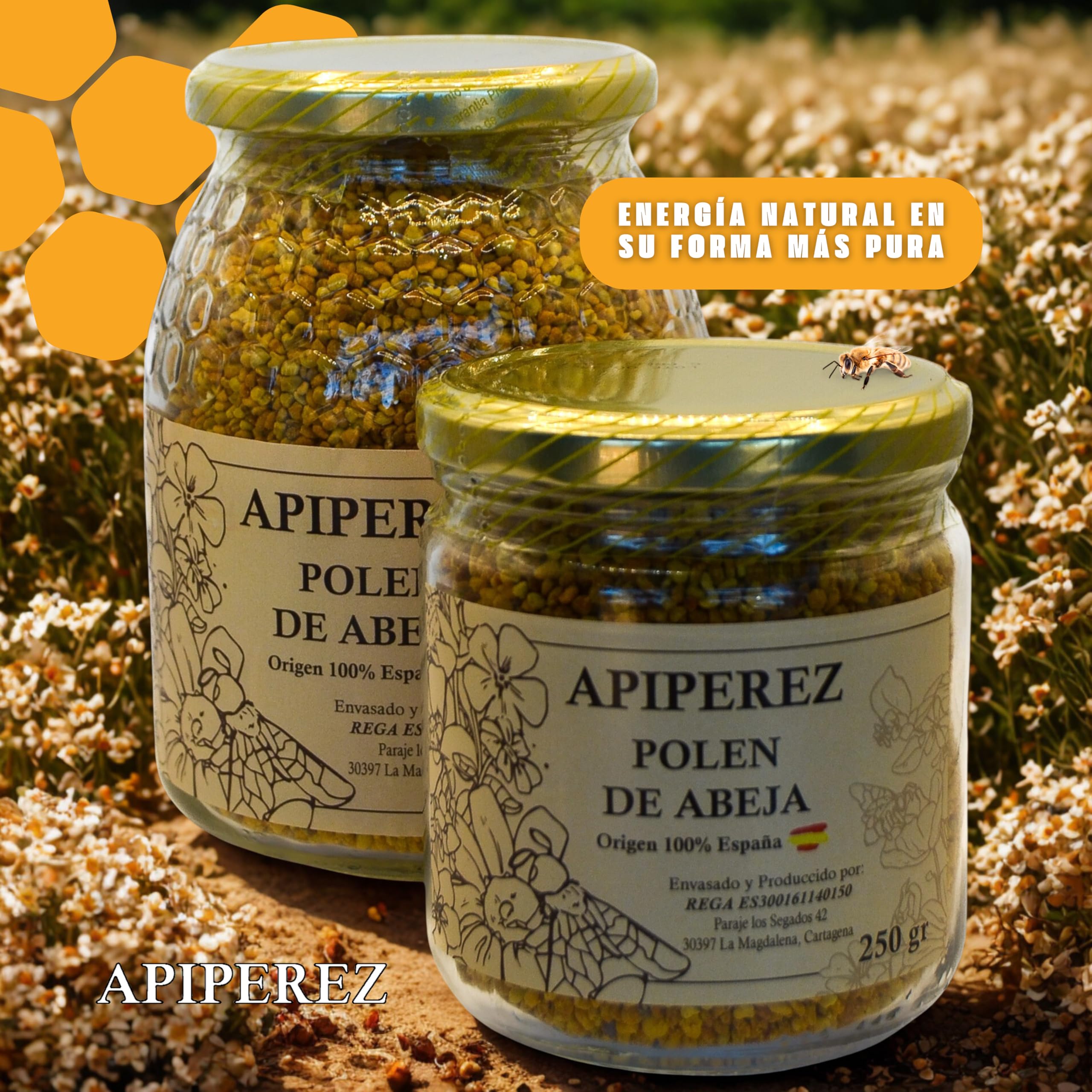 APIPEREZ Polen de Abeja 250 g – Superalimento Natural, Energético y Rico en Proteínas – Mejora Sistema Inmunitario y Rendimiento Físico