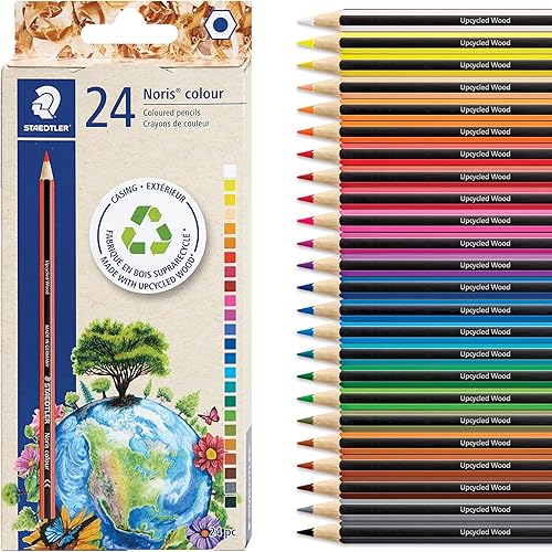 Miniatura 1 de STAEDTLER Juego de lápices de colores (paquete de 24) para suministros escolares, plomo resistente a la rotura, fabricado de forma sostenible,