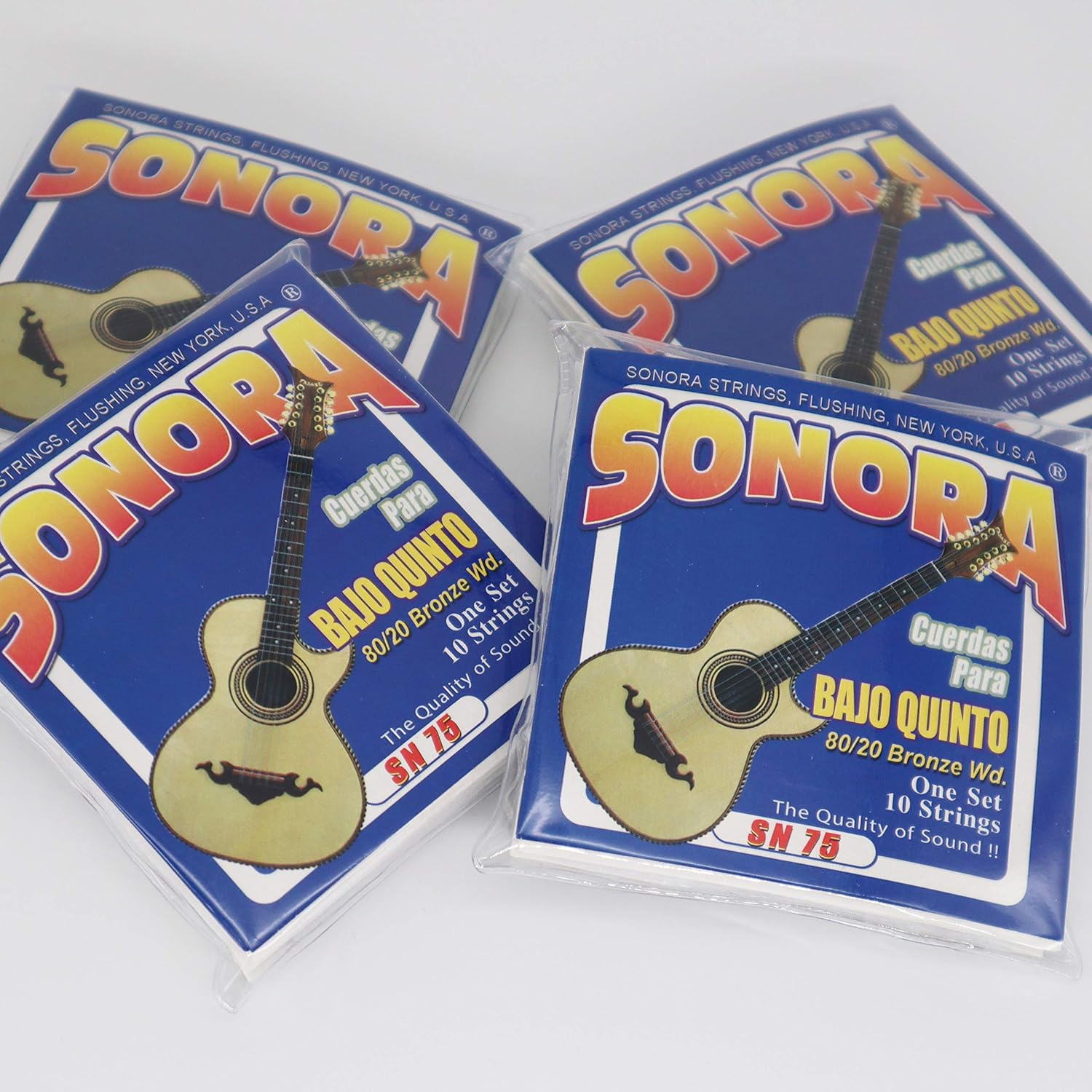 Sonora Strings SN75 Bajo Quinto Strings - 80/20 Bronze Wound - Loop End - Made In USA - The Quality of Sound