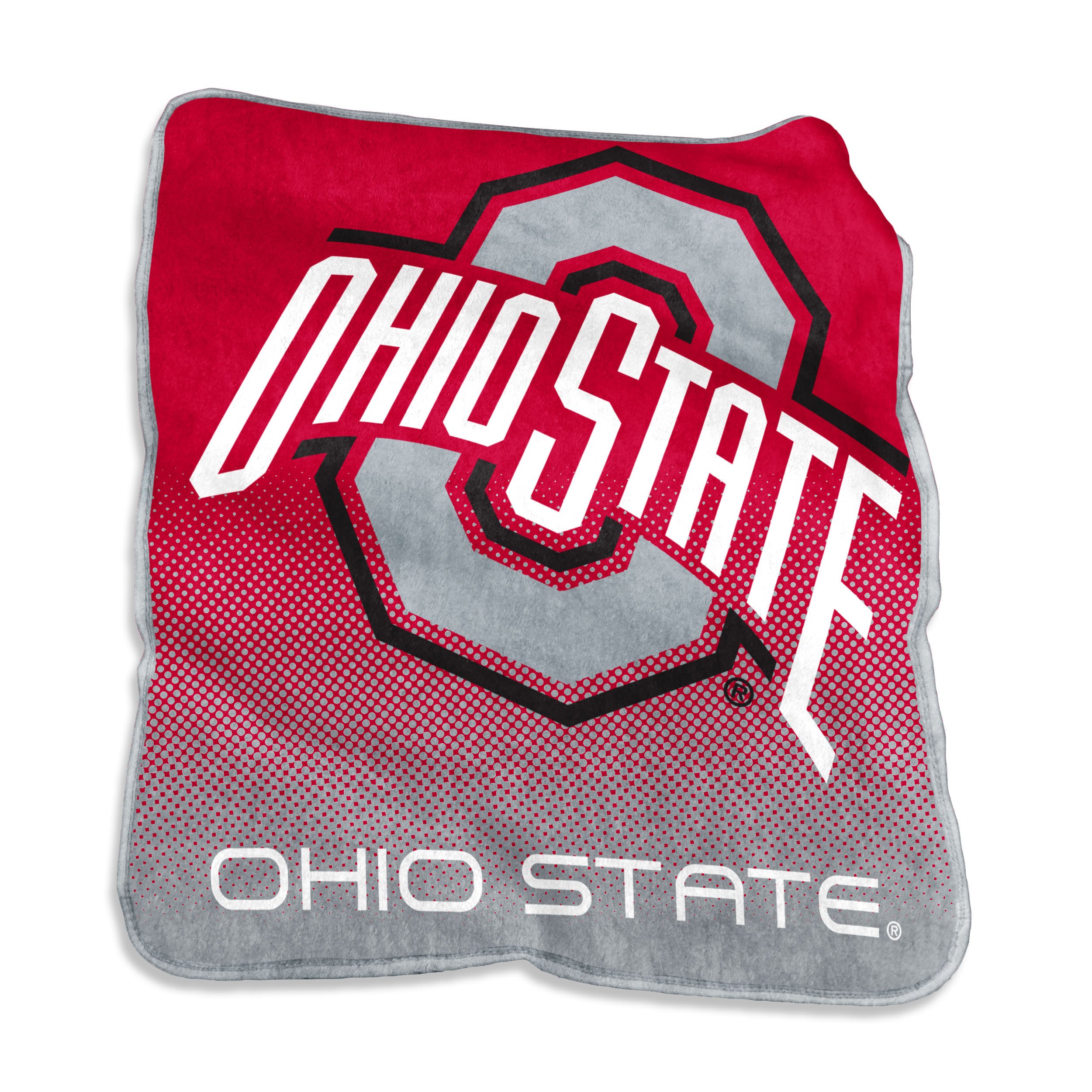 logobrands NCAA Ohio State Buckeyes Unisex Raschel Throwraschel Throw, Red, N/A