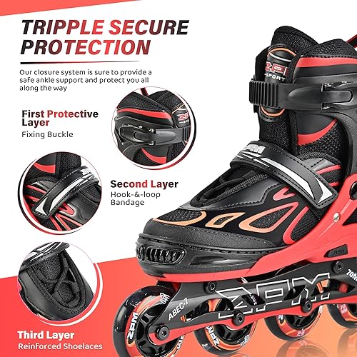 Miniatura 23 de 2PM SPORTS Vinal - Patines en línea ajustables intermitentes para niñas, todas las ruedas se iluminan, divertidos patines iluminadores para niños