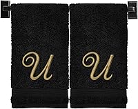 Vista 49 de Toallas de mano beige para baño, monogramadas, toallas turcas de algodón de lujo, bordadas en Estados Unidos, juego de 2, elige el color y la letra